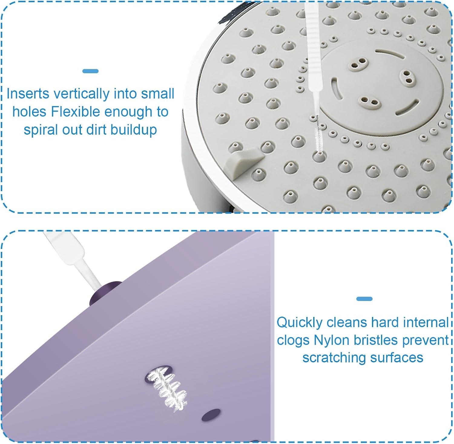 Shower Head Cleaning Kit, 2-In-1 Nozzle Cleaner Tool with Multi-Size Brushes & Stainless Steel Picks for Bathroom Faucet Sink 3D Printer Accessories image number 1