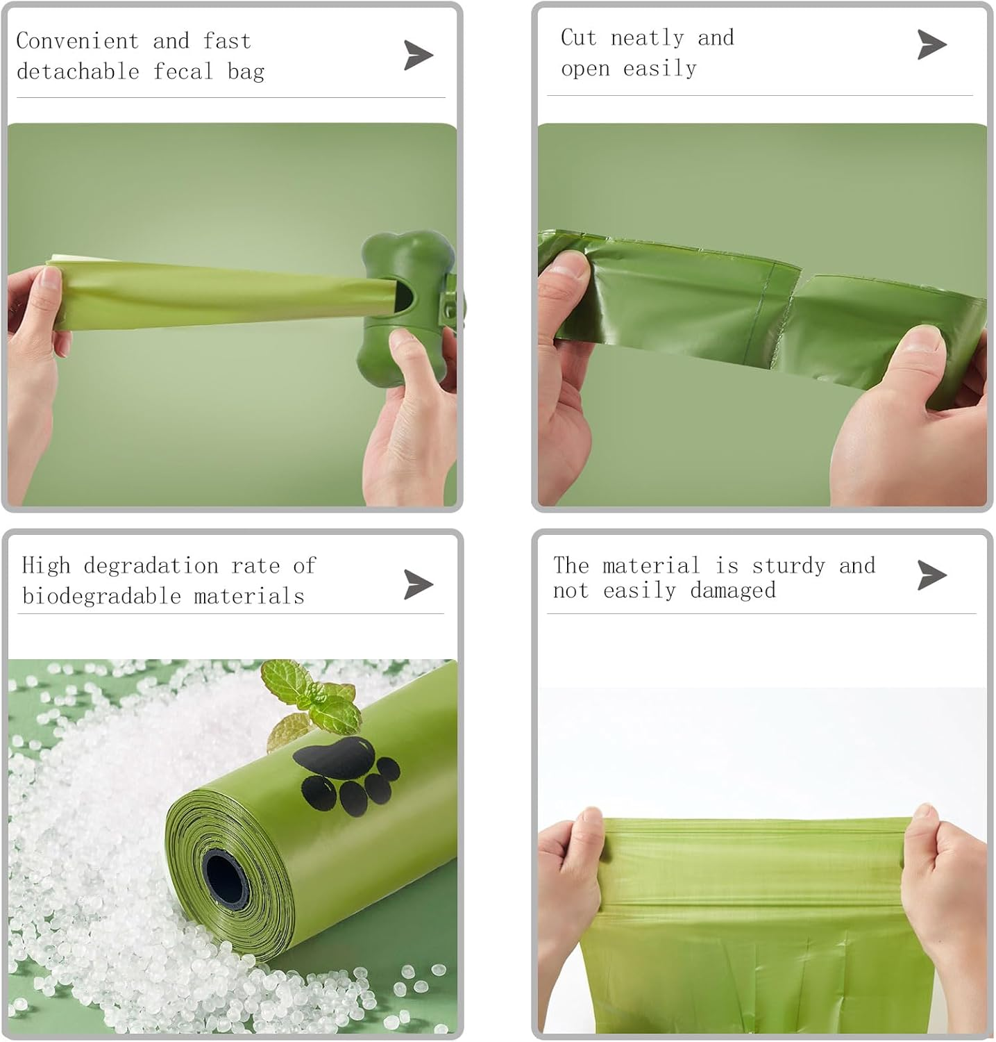 Biodegradable Dog Waste Bags with Dispenser, Bags for Dogs, Waste Bags for Dogs (120 Units, 8 Rolls), Green image number 5