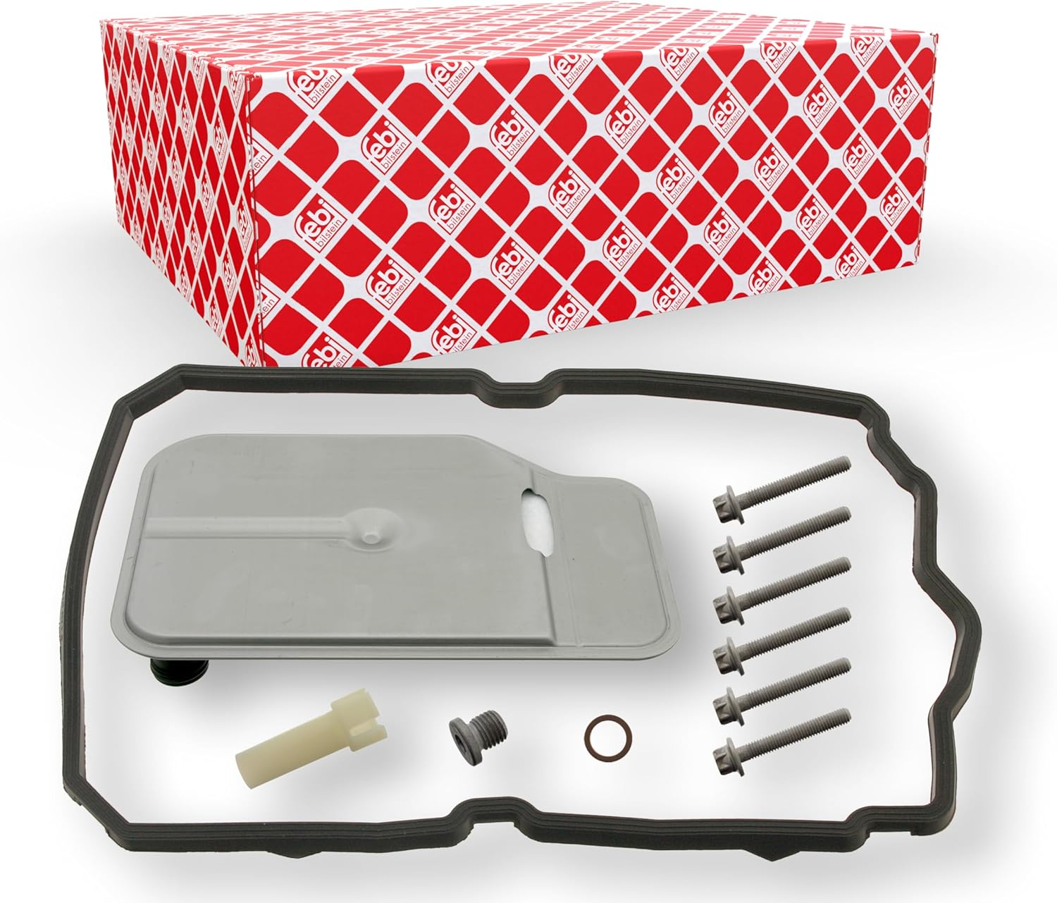 Febi Bilstein 100250 Transmission Oil Filter Set for Automatic Transmission, with Sump Pan Gasket and Overflow Pipe, Pack of One