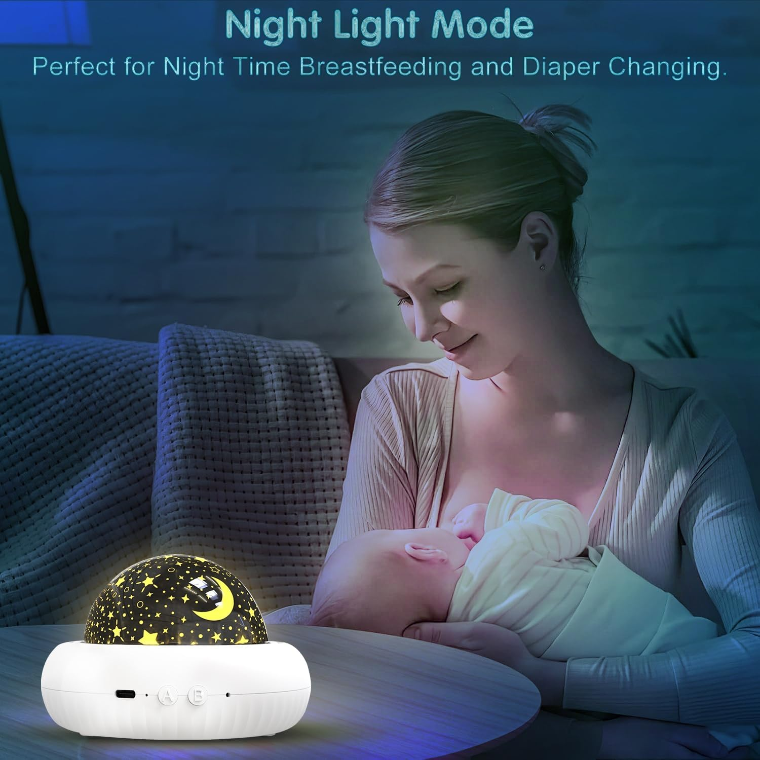 Star Projector Night Light for Kids Bedroom, Ceiling, Kids Projector with 8 Films for 360&deg; Rotating, Sleep Lamp with Warm Glow, Gifts for Kids Bedroom, Birthday & Christmas, Nursery, Room Decor