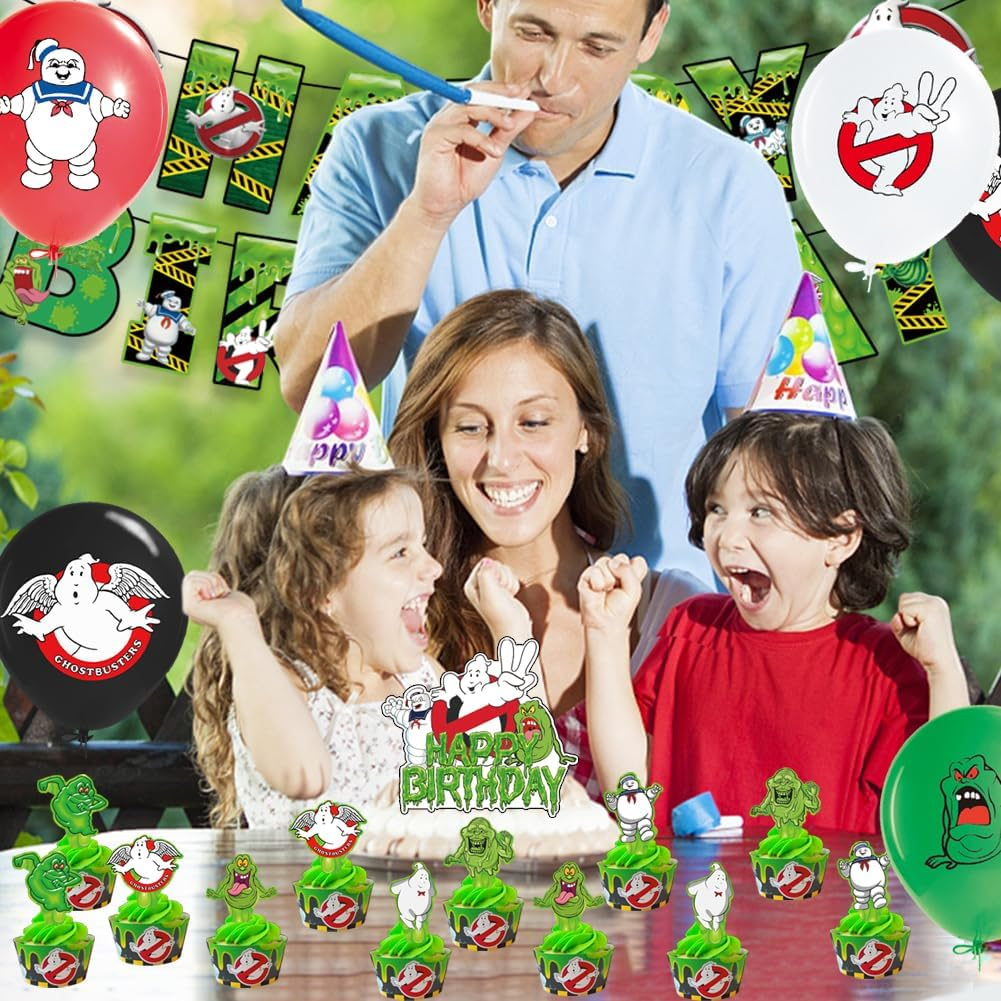 34PCS Ghost Party Balloons Decorations Set,Ghost Birthday Party Supplies,King Banner,Kids Animals Party Decorations Ghost Theme Cake Toppers for Baby Shower, Kids Birthday Party image number 1