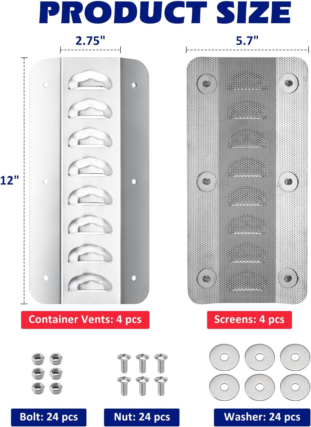 SPARKWHIZ Shipping Container Vent, Cross Flow Ventilation, for Preventing Condensation and Excessive Heat, 4 Pack