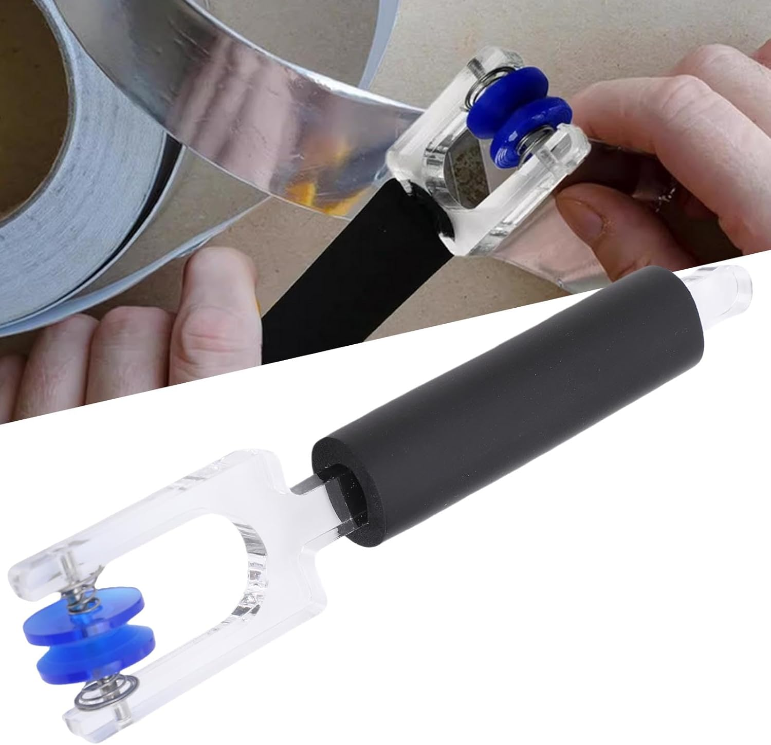 Foil Crimper Burnisher Hand Tool,Achieve Smooth Edges,Aluminum Foil Crimper Cleaning and Polishing Tool Pressure Adjustable for Home Glass Decor image number 2