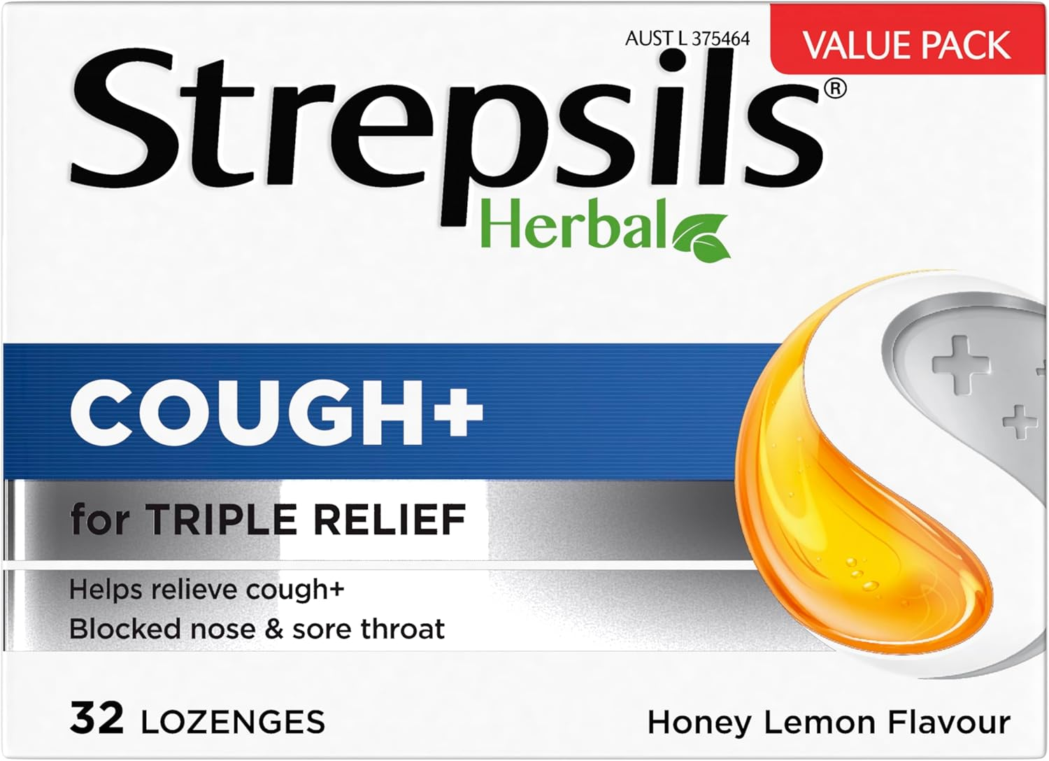 Strepsils Herbal Cough Lozenges Honey Lemon 32S image number 4