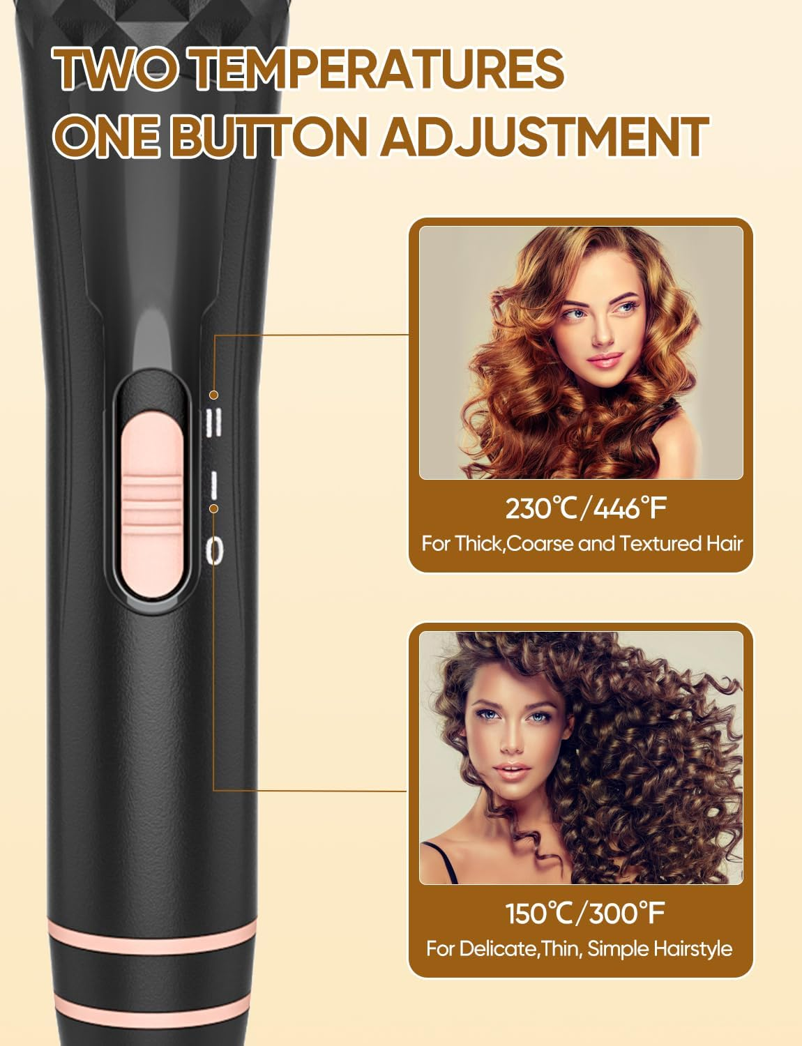 OBVHNUA 5 in 1 Hair Curler Set Hair Curling Wand 9-32Mm Ceramic Curling Iron with PTC Fast Heating 2 Adjustable Temperature Professional Hair Waver with 2M 360&deg; Rotatable Cable and Anti-Scald Glove image number 5