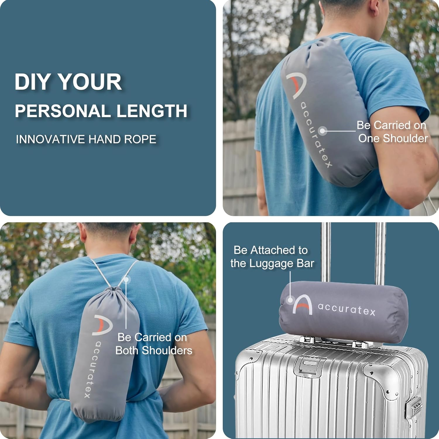 ACCURATEX Camping Pillow-100% Cotton Breathable Cover,Shredded Memory Foam Compressible Travel Pillow,Camping&Travel Accessories-Small Backpacking Pillow Camping Essentials for Sleeping,Car&Airplane