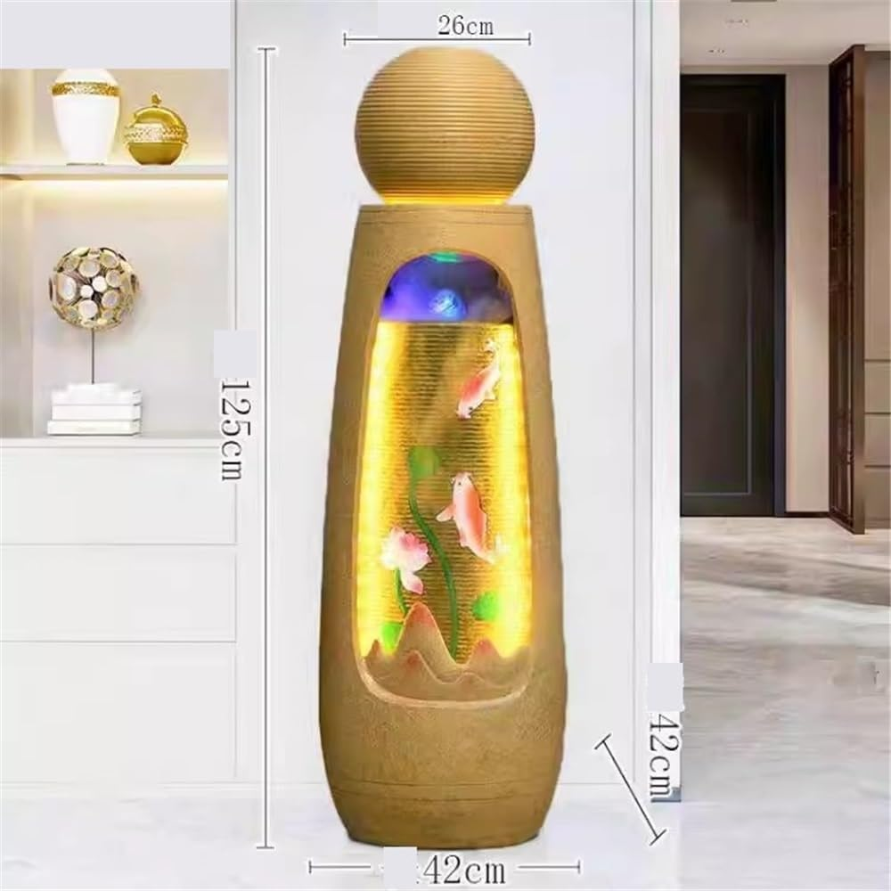 Outdoor Fountain Outdoor Floor Standing Fountain with LED Lights for Porch, Deck, Garden, Backyard image number 3
