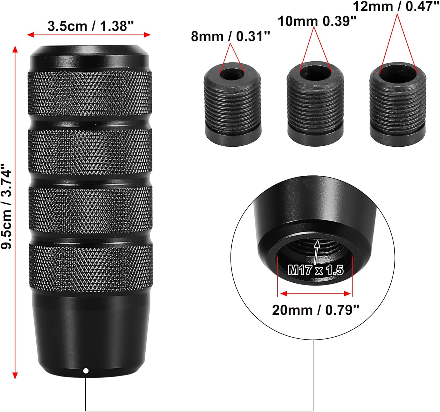 X AUTOHAUX Metal Universal 9.5Cm Shift Knob Gear Shift Manual Transmission Stick Shift Knob Set for Car Black - Blue image number 4