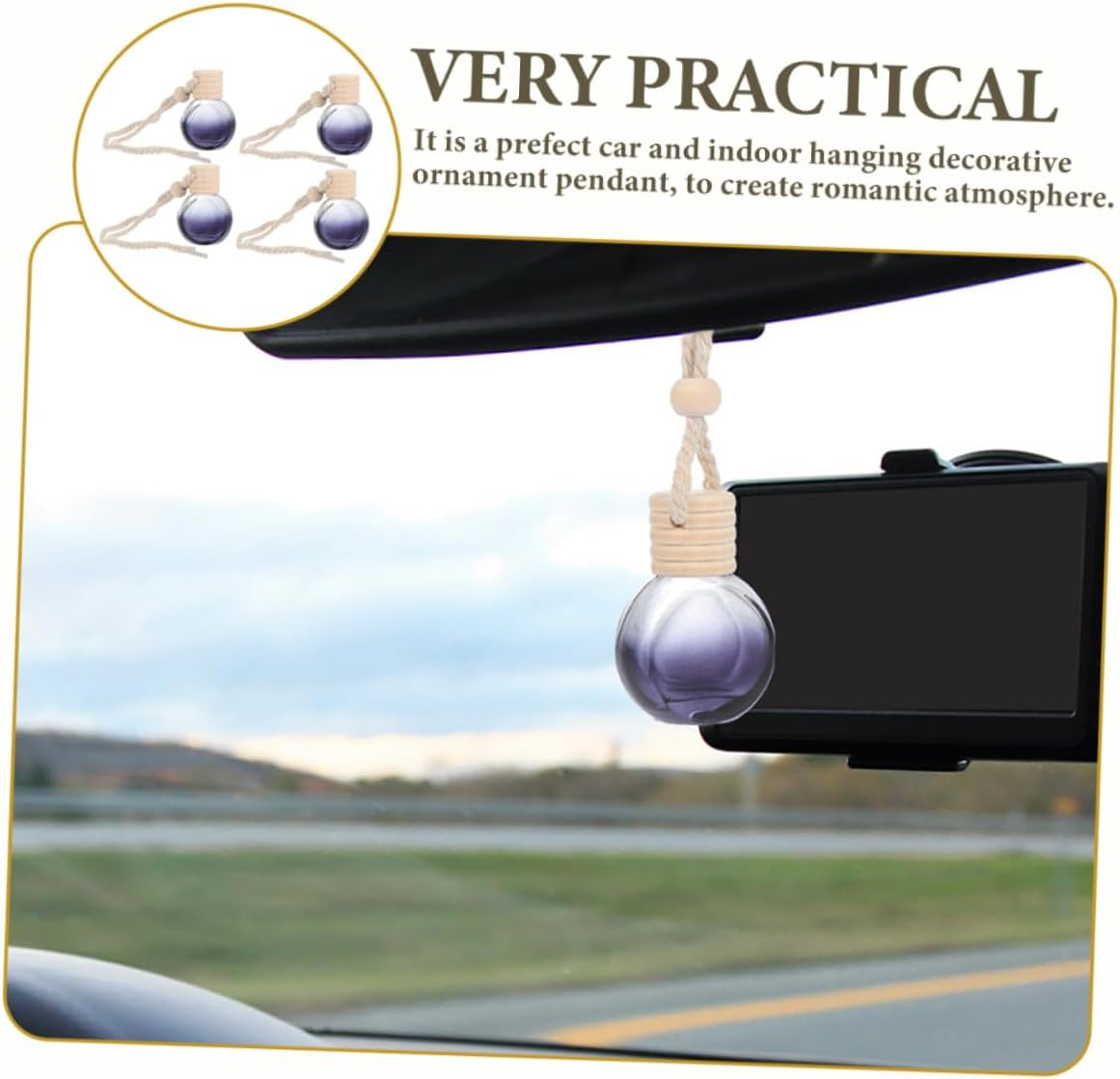 8Pcs Hanging Aroma Bottle Car Diffuser Reusable Essential Oil Perfume Container Compact Car Fresheners Decor image number 6