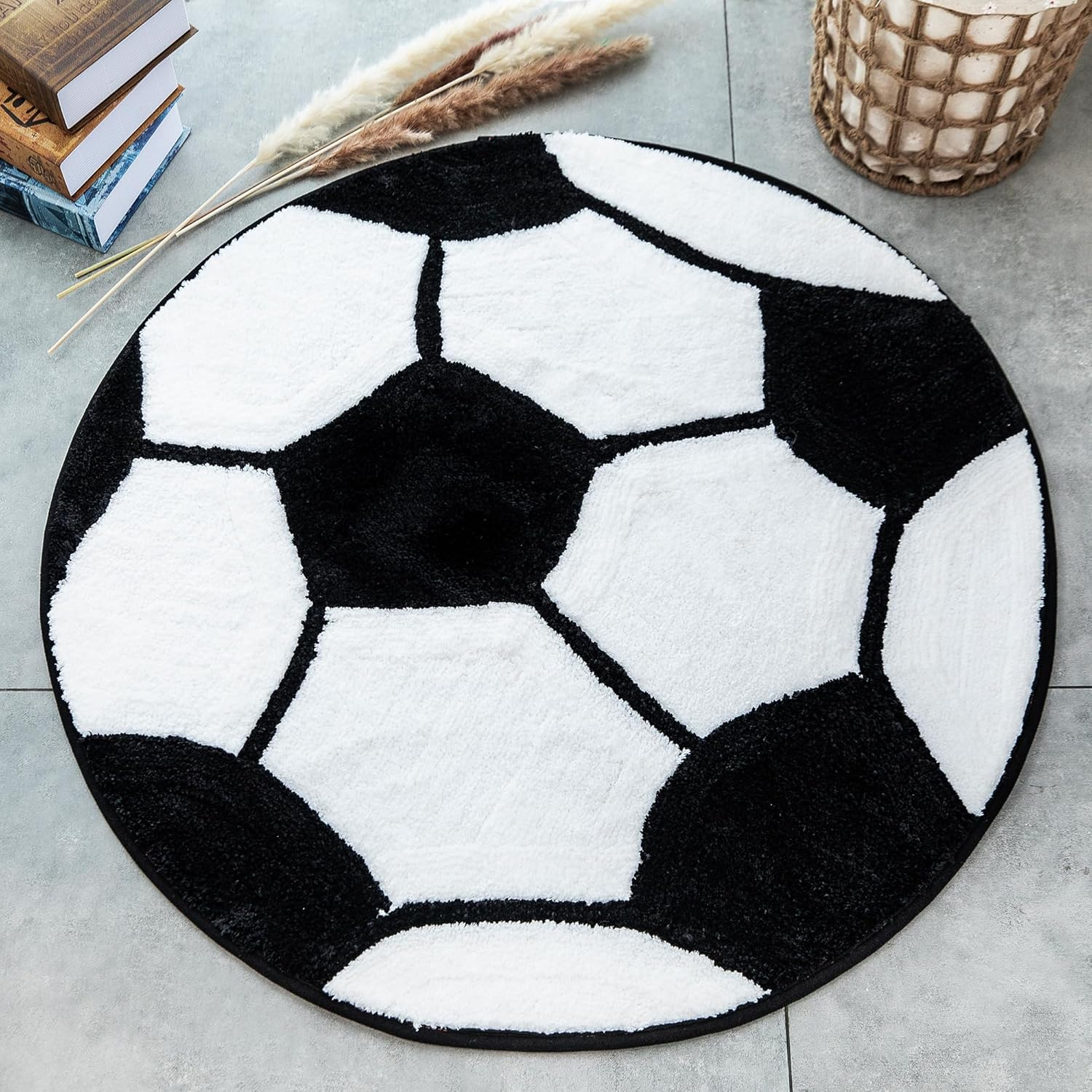 Kids Rug Basketball round Rug Carpet Floor Chair Mat for Kids Rooms Children'S Bedroom (Basketball, 80Cm)