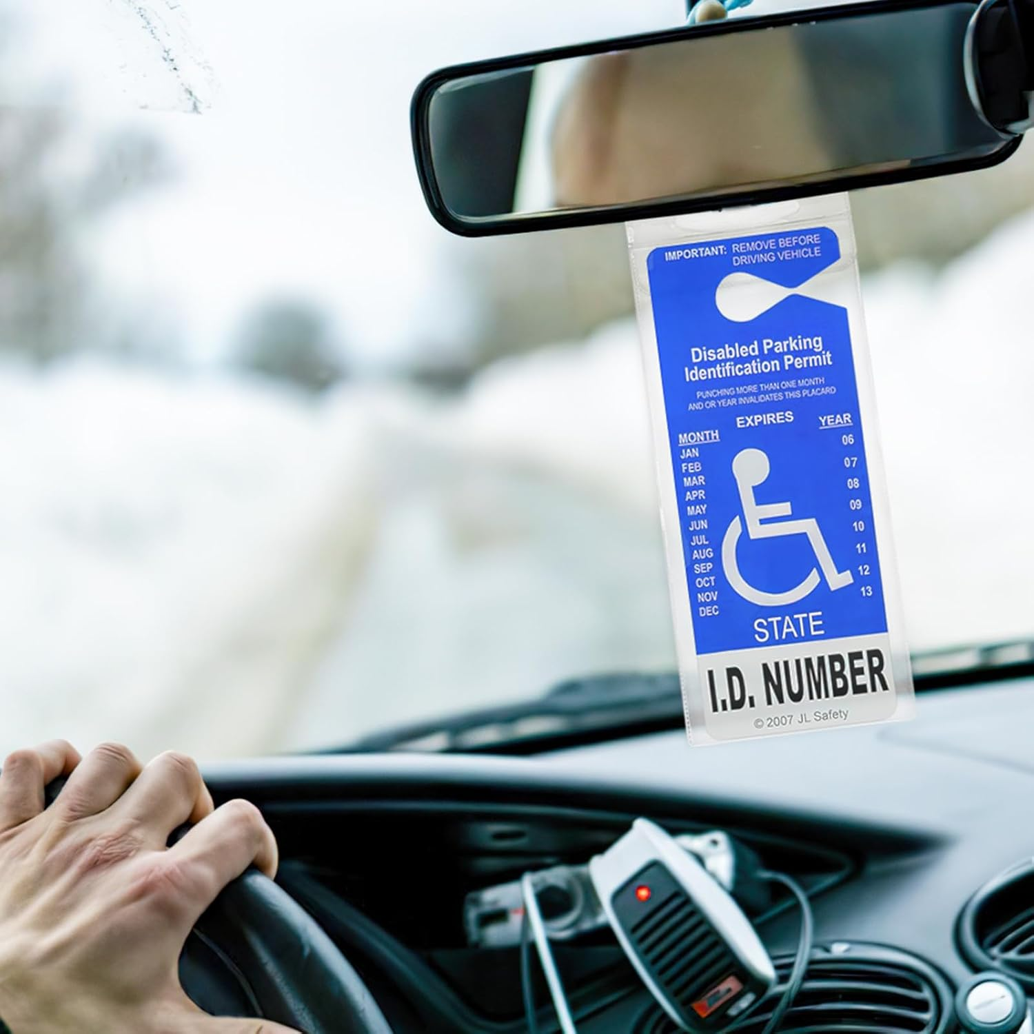 8 PCS Handicap Placard Holder, Plastic Disabled Parking Permit Holder with Large Hanger, Transparent Disabled Placard Holder for Car (Transparent) image number 1