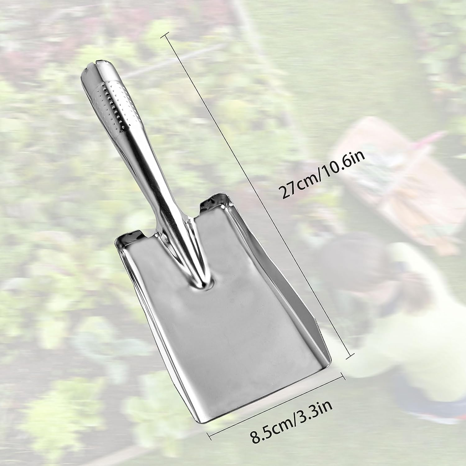 Garden Shovel, Garden Trowels Hand Tool, Stainless Steel Garden Trowel, Bend-Proof Small Shovels for Digging, Spade Shovel Garden Shovels for Planting, Gardening Tools for Kids, Women (Square) image number 1