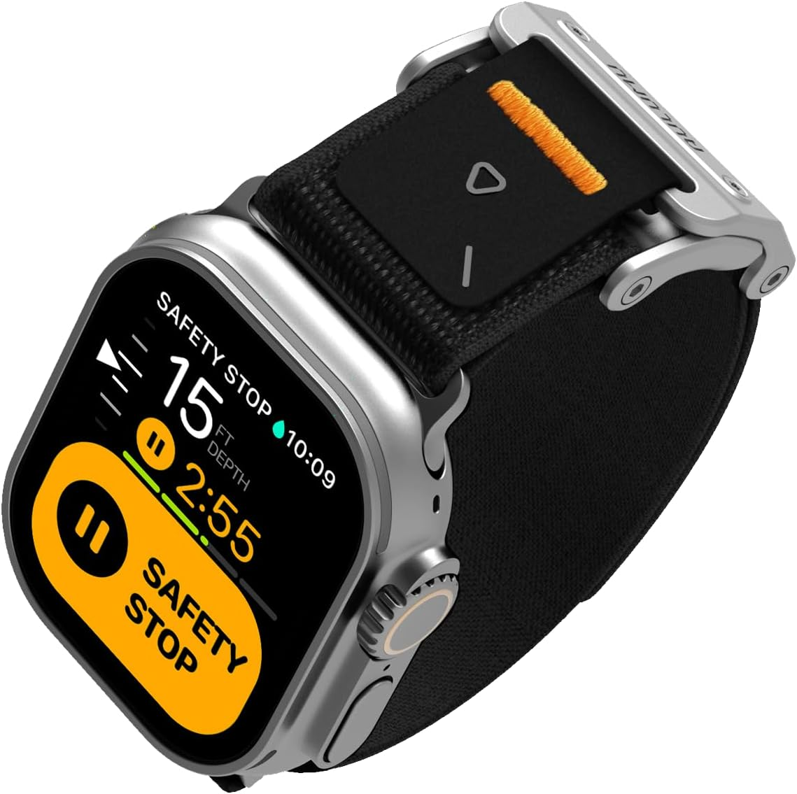 Aulumu A11 Mag Buckle Slim Band Designed for Apple Watch | Memory Quick Release | Velvet Nylon Braid | Stainless Steel Magnetic Clasp - Carbon Gray image number 4