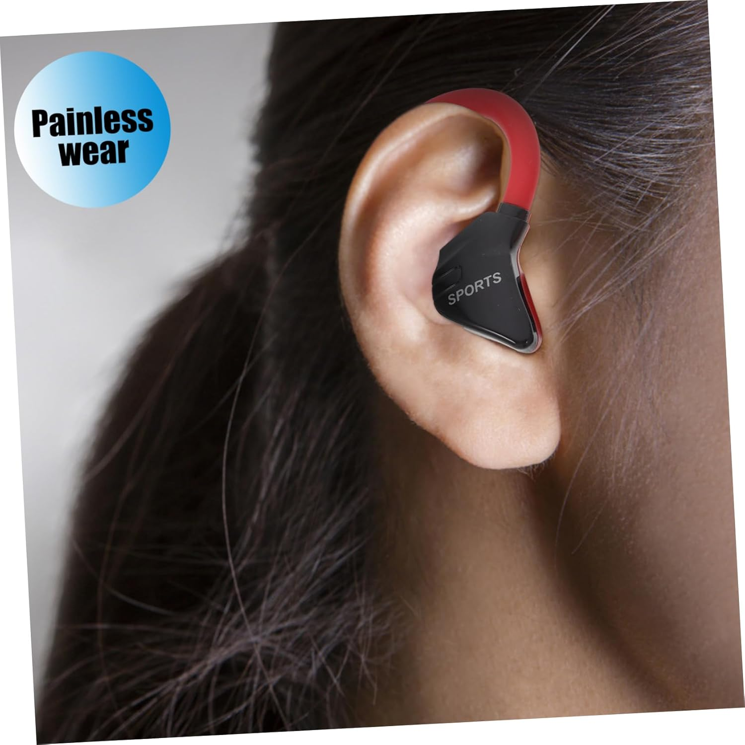 Vaguelly 1 Pair Wired Sports Headset Ergonomic Ear Control Earphones for Running Jogging and Gym Workouts Red Durable Design Compatibility Easy Volume Control image number 5