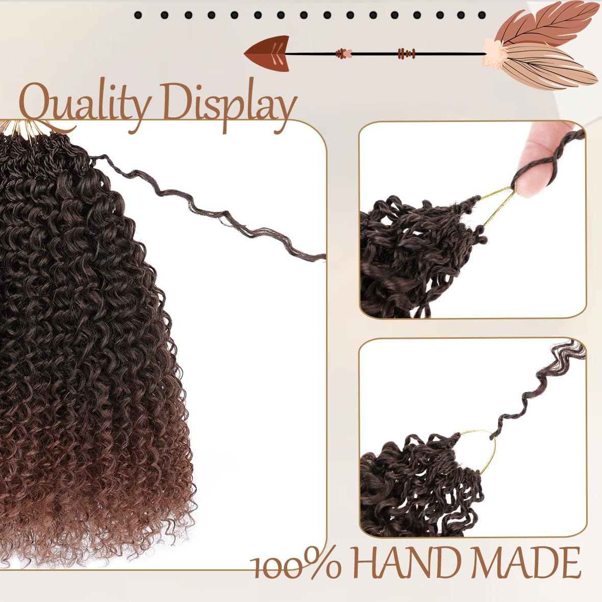 Beverlee Crochet Hair 12 Inch Curly Hair 8 Bundles Crochet Hair Micro Twist Yanky Twist Wavy Synthetic Hair Pre Rolled for Women image number 2