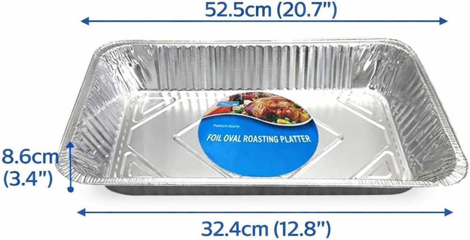 LEDON Large Heavy-Duty Aluminium Foil Tray 52.5 X 32.4 X 8.6Cm &ndash; Disposable Rectangular Baking & Roasting Pan, Oven & Freezer Safe Catering Food Tray (3) image number 3