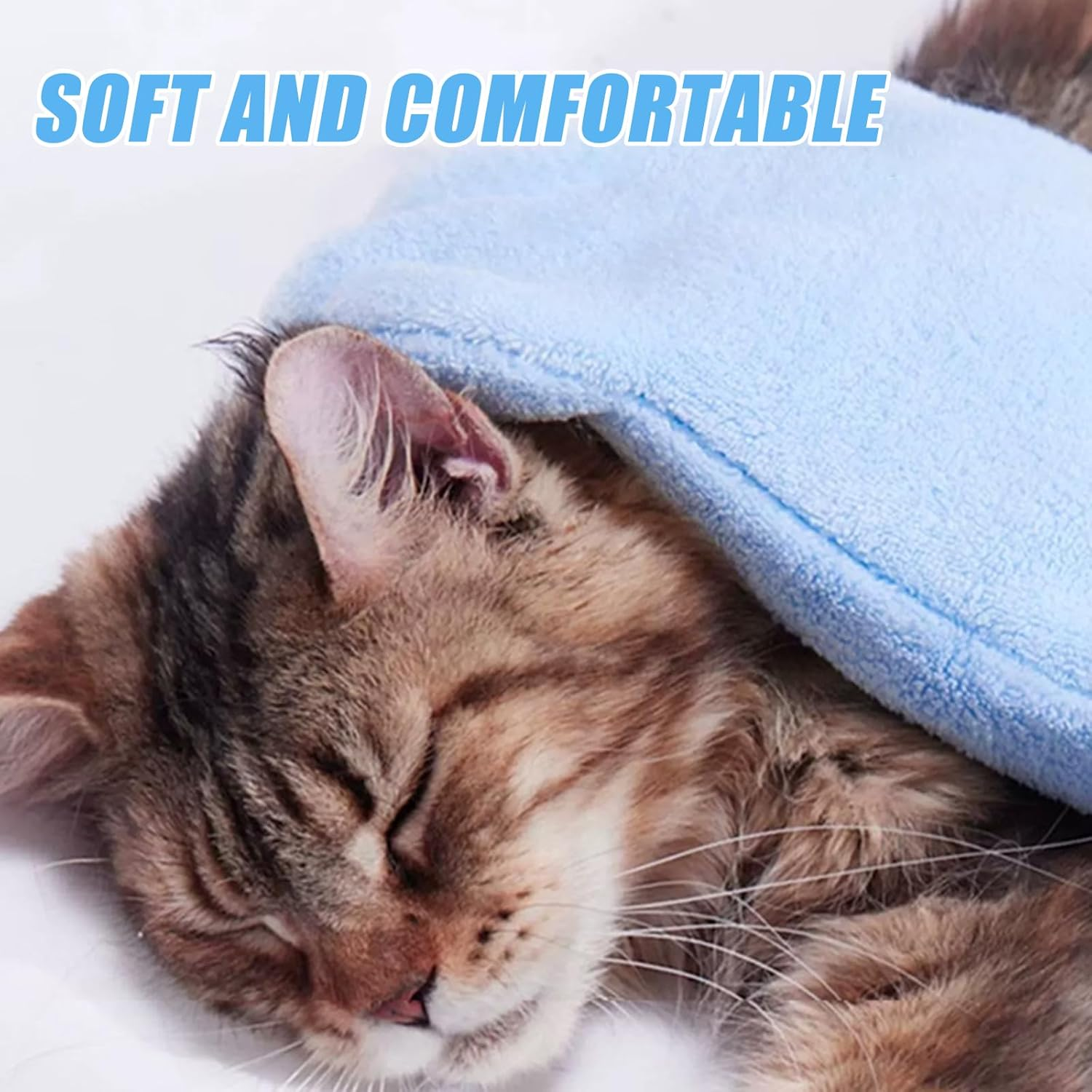 2 Pcs Dog Cleaning Towels Glove for Dogs and Cats, Soft Microfibre Pet Towel Mitts Coral Fleece, Water-Absorbent Pet Drying Mitts, Cute Cat Paw Gloves Towel (Blue) - Pink image number 4