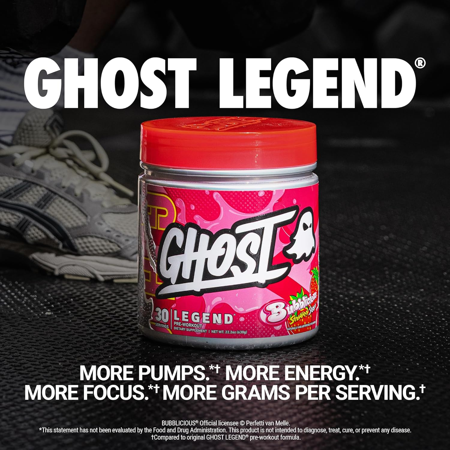 Ghost Lifestyle Legend V4 Bubbilicious Strawberry Splash Pre-Workout Powder 30 Servings image number 3