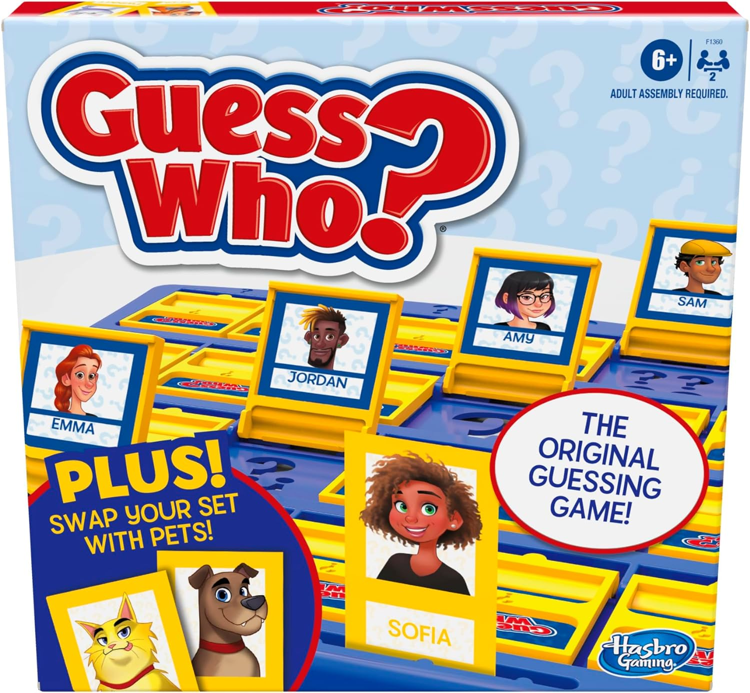 Guess Who? with People and Pets - the Original Guessing Game - Includes People Cards and Pets Cards - Mix It up - Classic Board Games and Toys Kids - Amazon Exclusive - Ages 6+