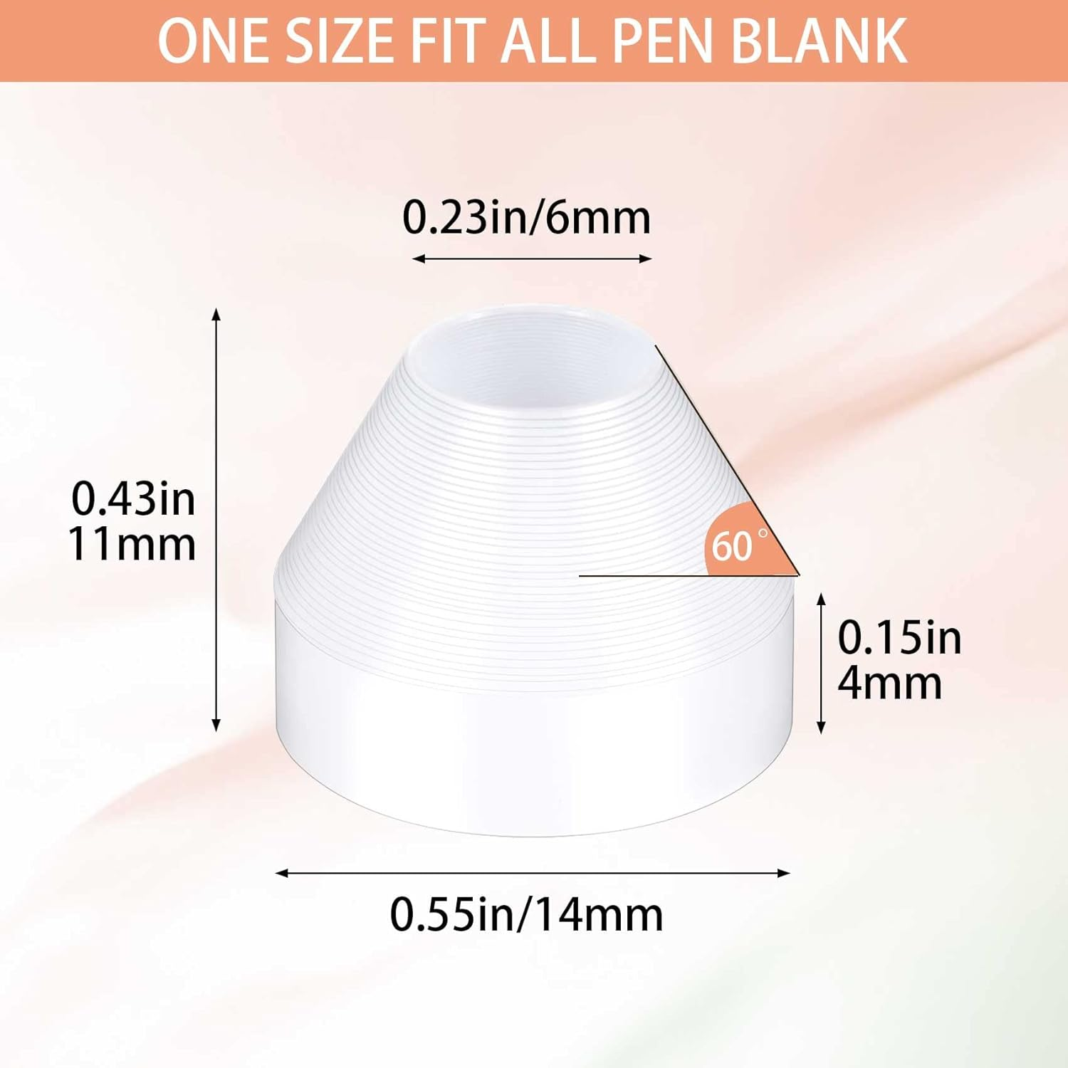 PAGOW 20 Pack Pen Bushings,White Non-Stick Pen Bushing for CA Finishing Pen Turning(0.43Inch/11Mm Height,0.55Nch/14Mm Diameter)