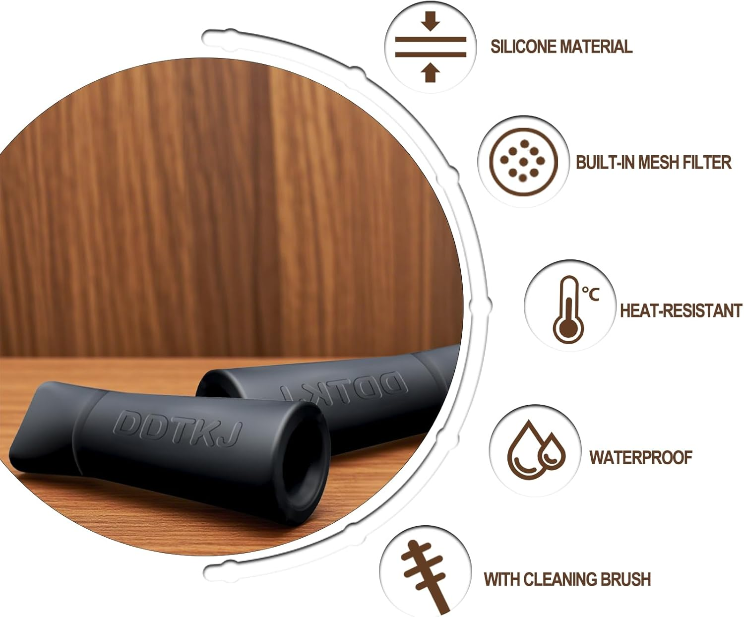 Reusable Silicone Filter, Anti-Cracking, Suitable for Various Sizes of Paper, Comparable to Glass Filters Adapter (Black*2) - Pink*2 image number 2