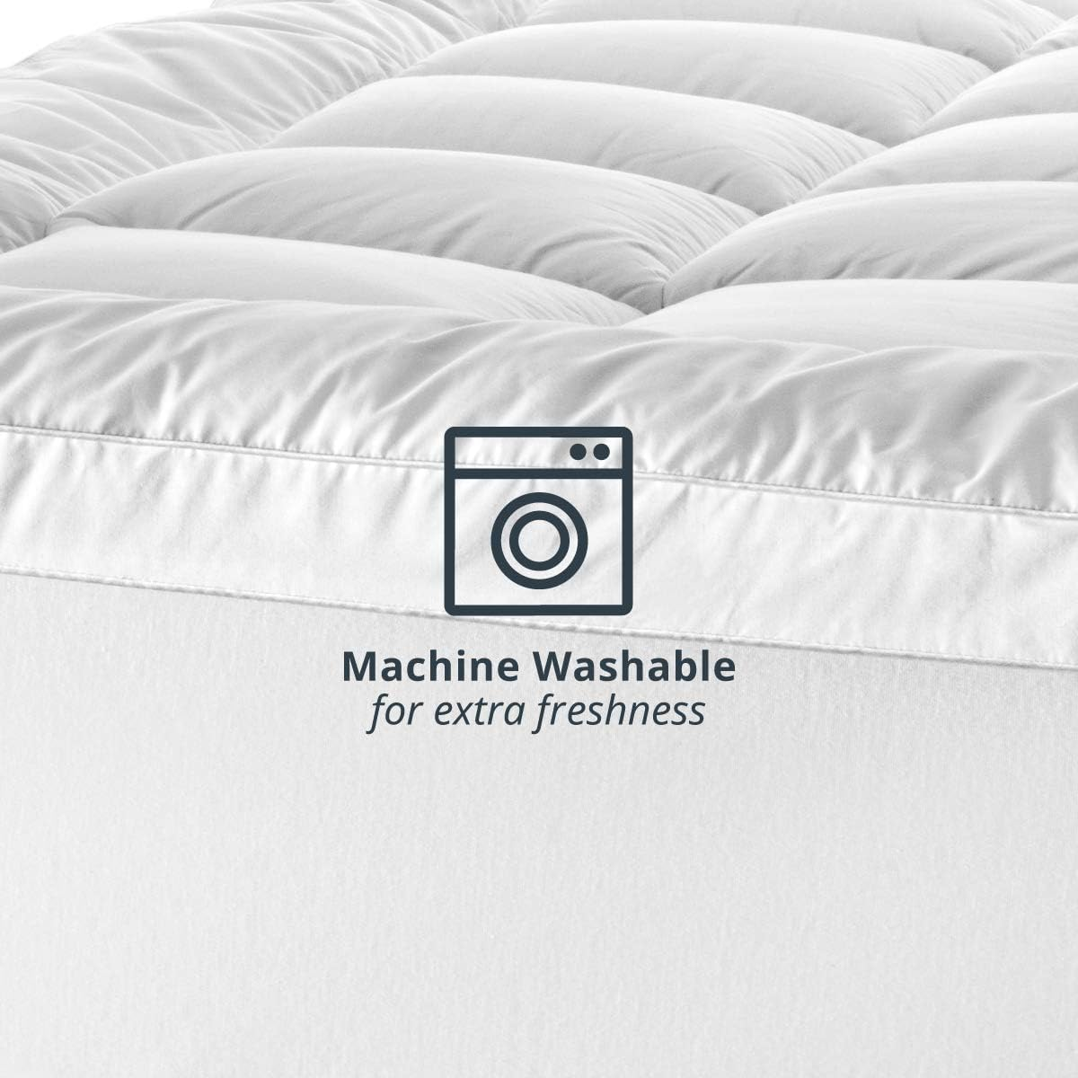 Tontine Classic Comfort Cool Dry Mattress Topper - Queen Bed, Suprelle Climate Control Cooling Fibre Filling, anti Microbial Protection, 50Cm Fitted Skirt, Machine Washable