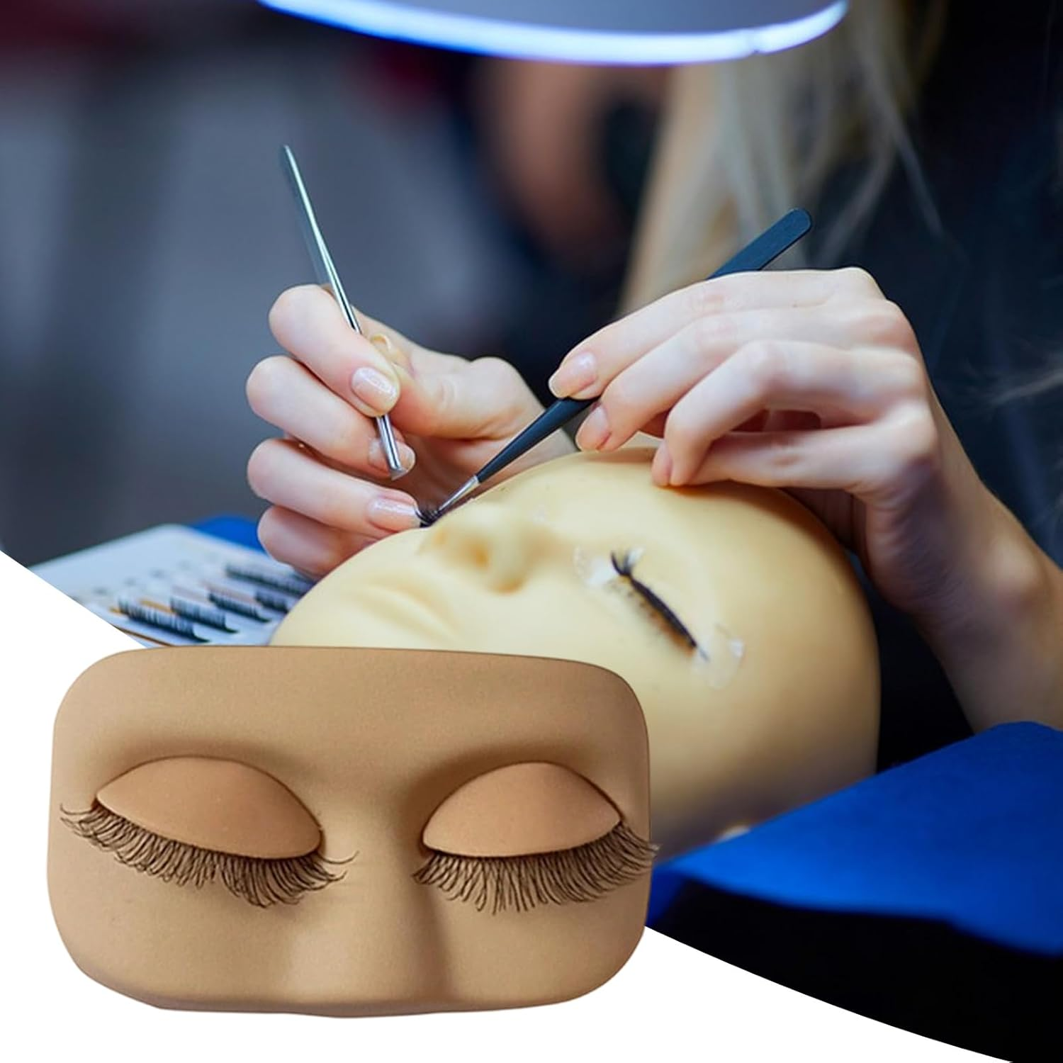 Lash Mannequin Head - Soft Silicone Model | Makeup Mannequin Face - for Training Beauty Salon Studio Home - B image number 4