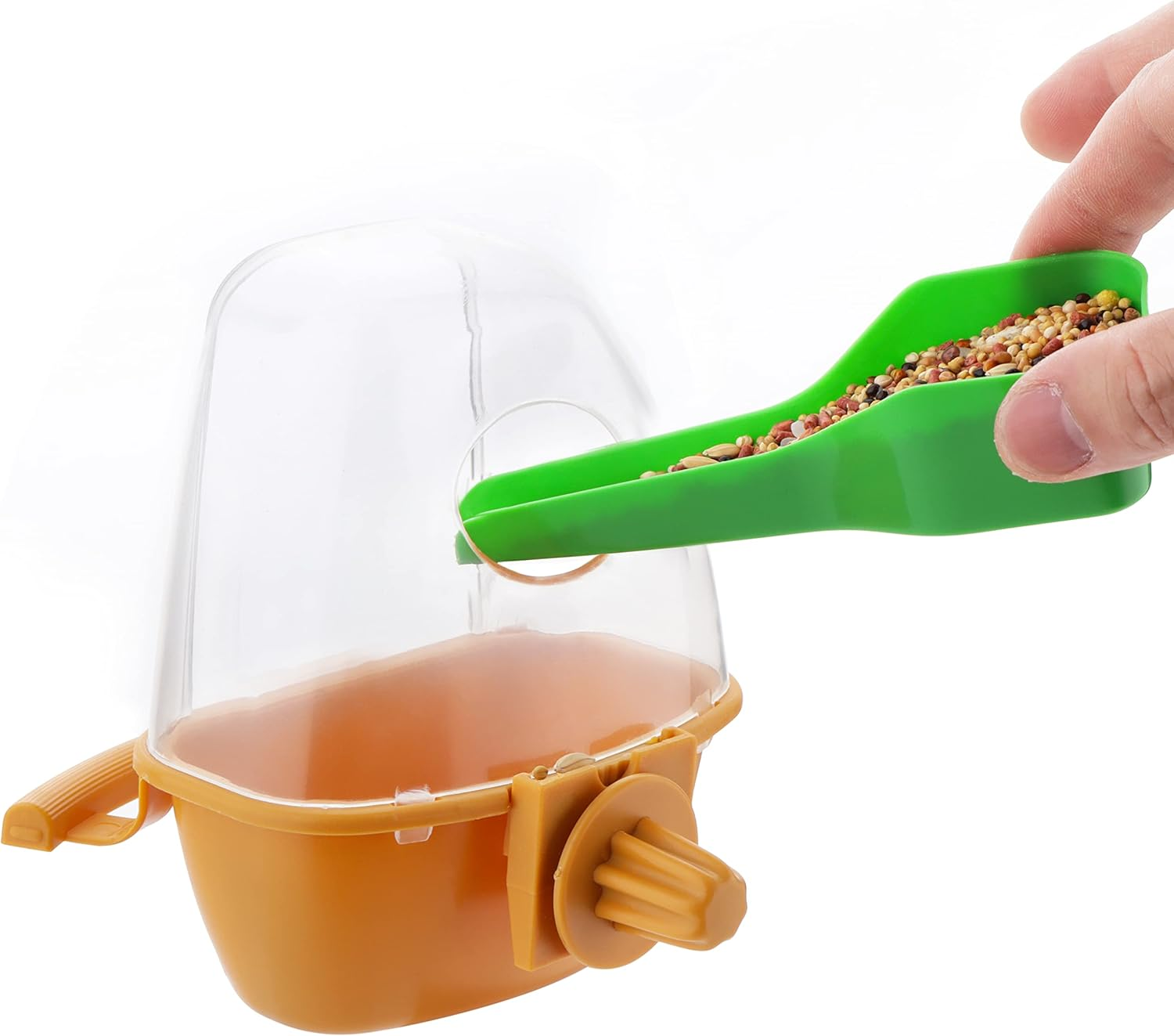 2 Pcs Small Bird Slot Feeder No Mess Cage Hanging Feeder Cup Plastic Food Feeding Box image number 2