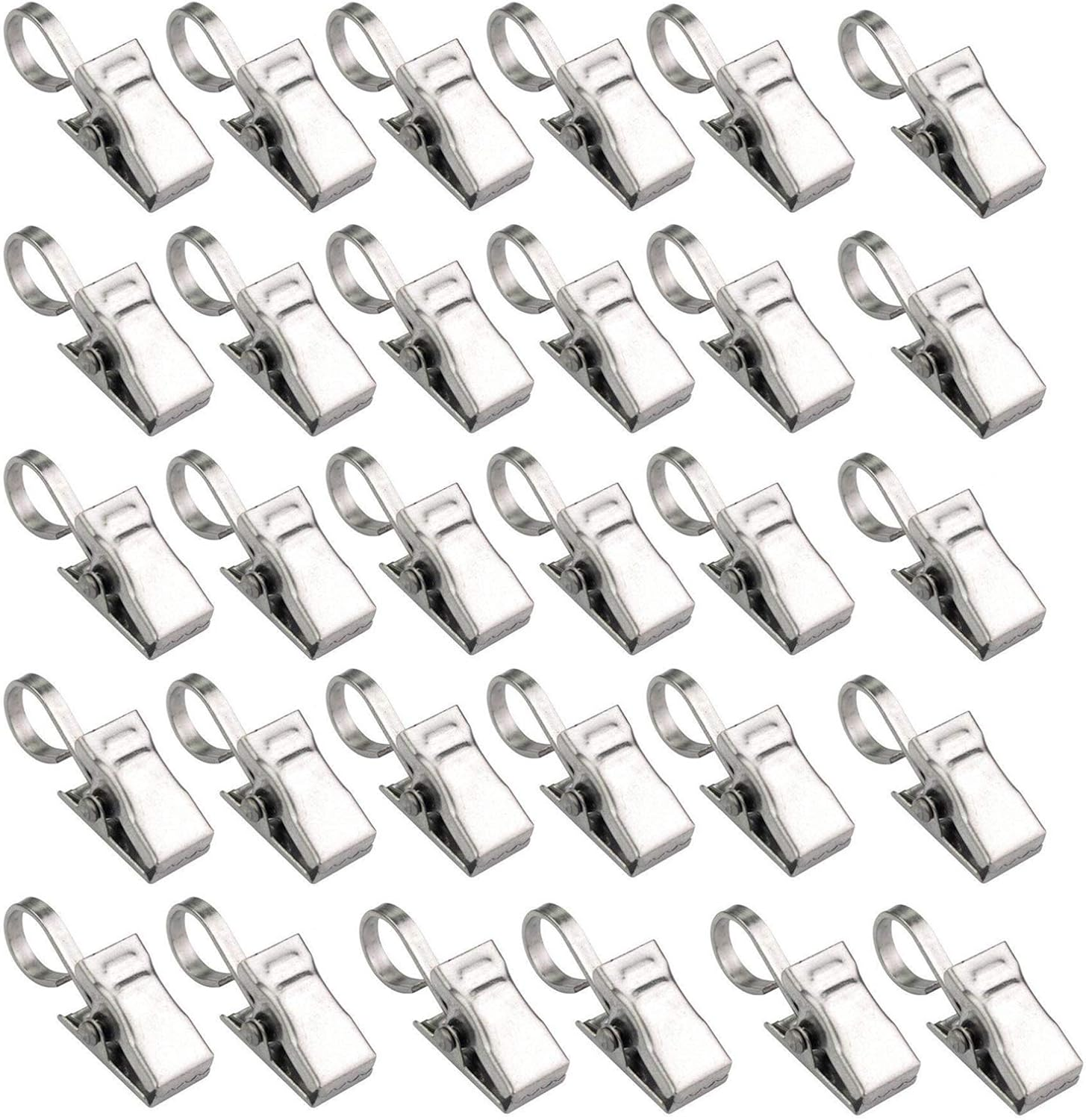 LERTREE 30PCS Heavy Duty Stainless Steel Metal Clips W/Hook for Curtain, Photos, Art Craft Hanger Hanging Clips Home Decoration