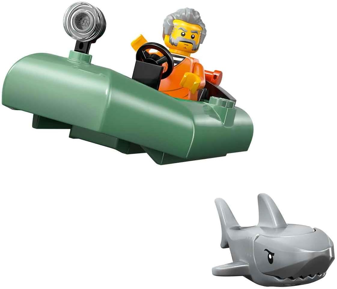 LEGO&reg; City Police Boat Chase 60456 Toy Building Set, Floatable Speedboat and Crook&rsquo;S Dinghy, Toy Idea for Everyday Heroes Aged 6 and Up, 1 Crook and 2 Police Officer Minifigures, plus a Shark Figure image number 3