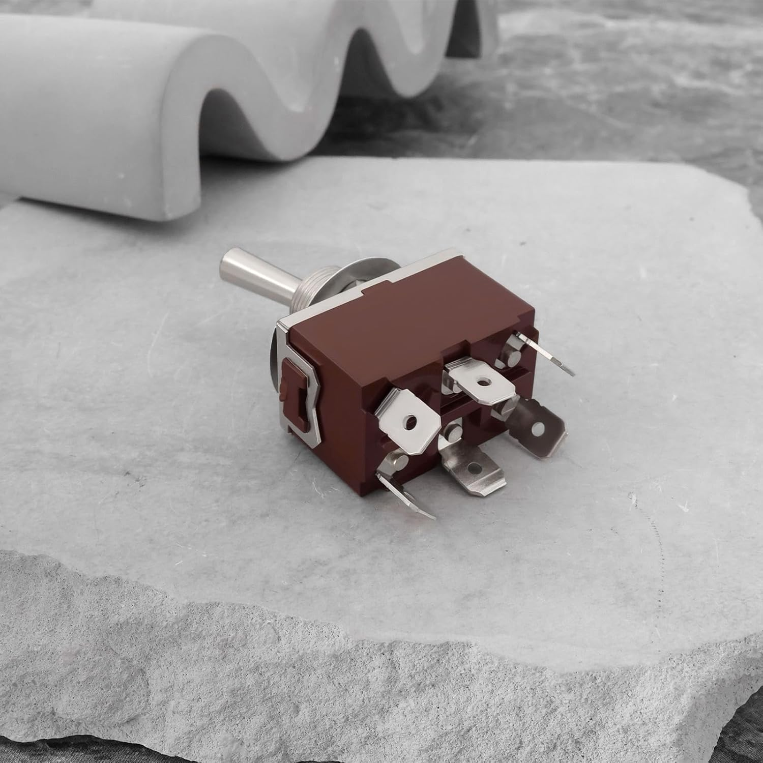 YINETTECH 2Pcs 6 Pin Toggle Switch 250 VAC 15A - 125 VAC 20A Double Pole Double Throw 2 Position Latching Maintained Silver Contact for 12 MM Mounting Hole