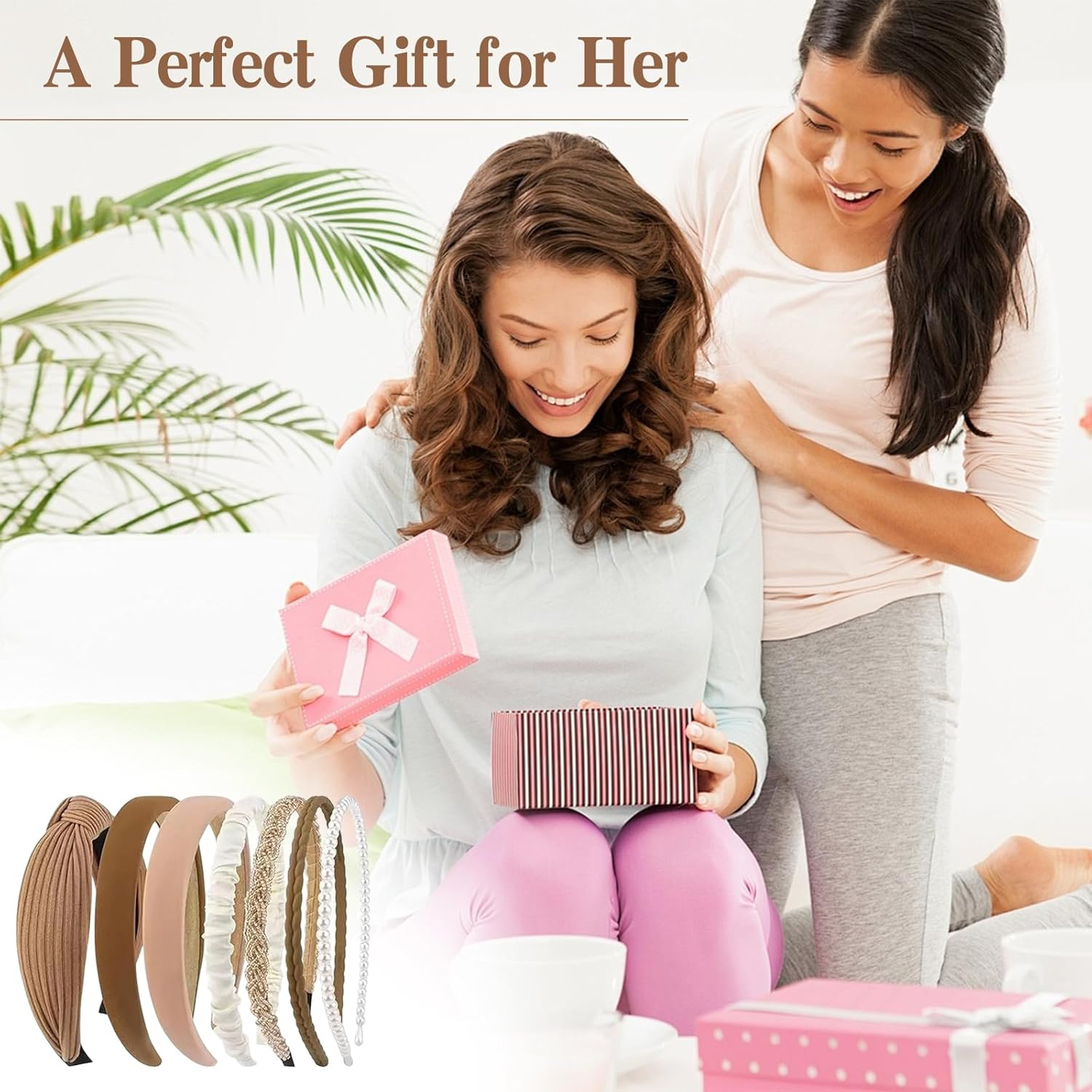 JYNVO Women'S Headband Set, Various Models, Elegant Headband, Hair Accessories for Girls and Women, Boho Wide Hair Bands, Non-Slip Headbands, Pack of 7 image number 2