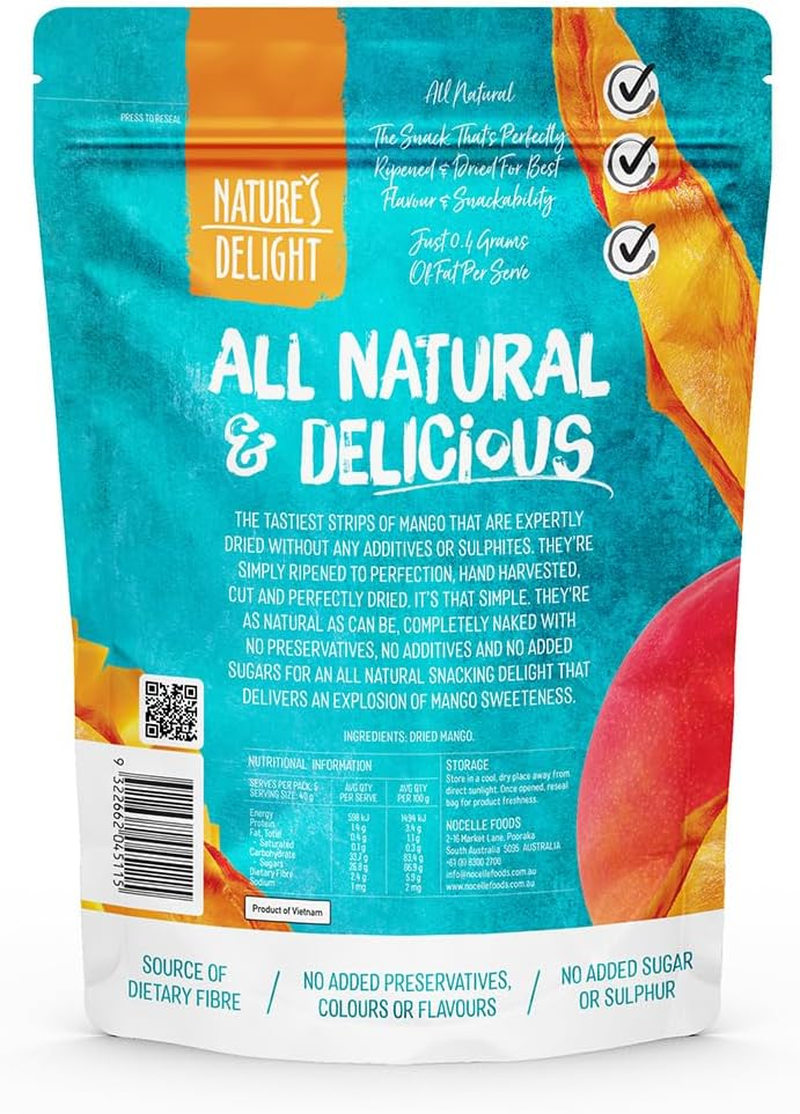 Nature&rsquo;S Delight Premium Naturally Dried Mango 200G &ndash; Sweet Mango Slices, Soft & Chewy Dried Fruit Snack Pack image number 6
