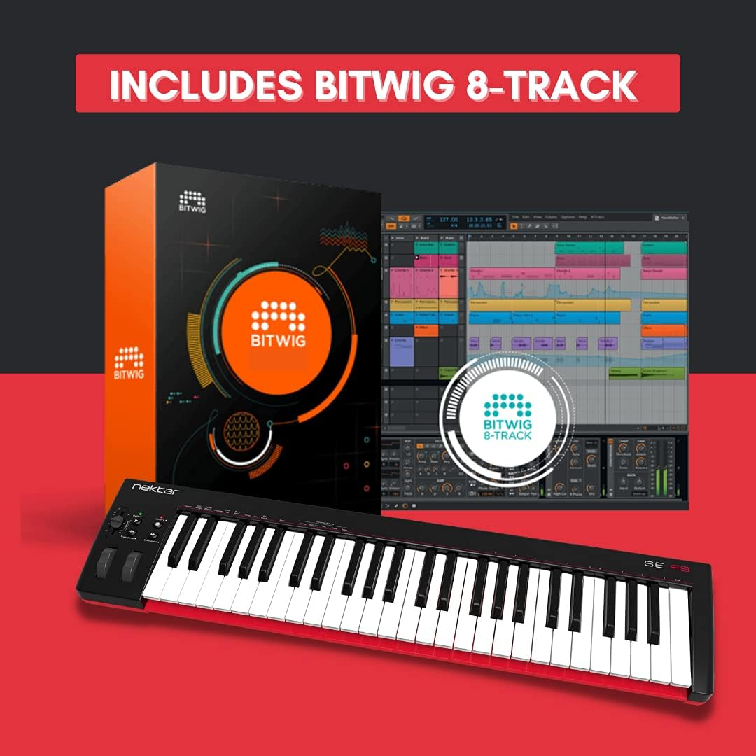 Nektar, 49-Key Midi Controller (Se49),Black White Grey