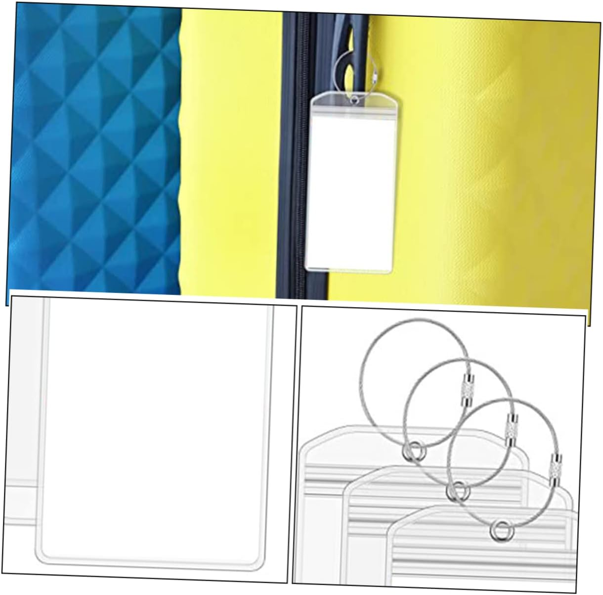 SEWOART 6Pcs PVC Luggage Tags Name Id Card Travel-Friendly Suitcase Labels for Easy Identification Compact for Backpacks Suitcases image number 1