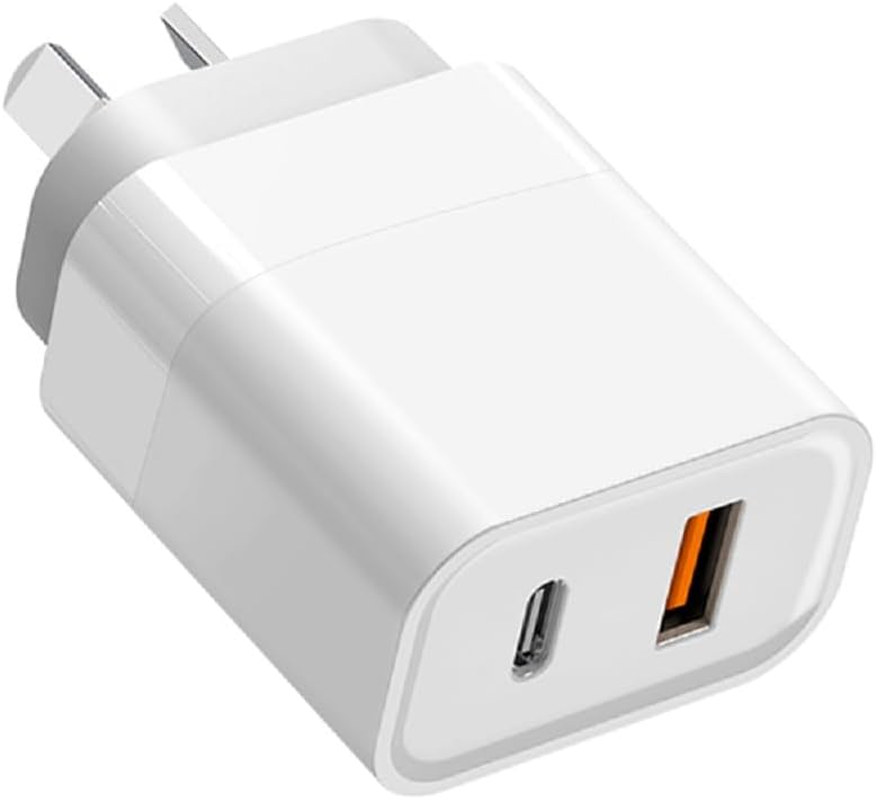 30W USB C+A Fast Charger 2-Port PD USB-C Wall Plug with Fast Charging QC3.0 Power Adapter C Wall Charger Au-Plug Compatible with Iphone 16/15/14/13 Samsung Galaxy image number 6