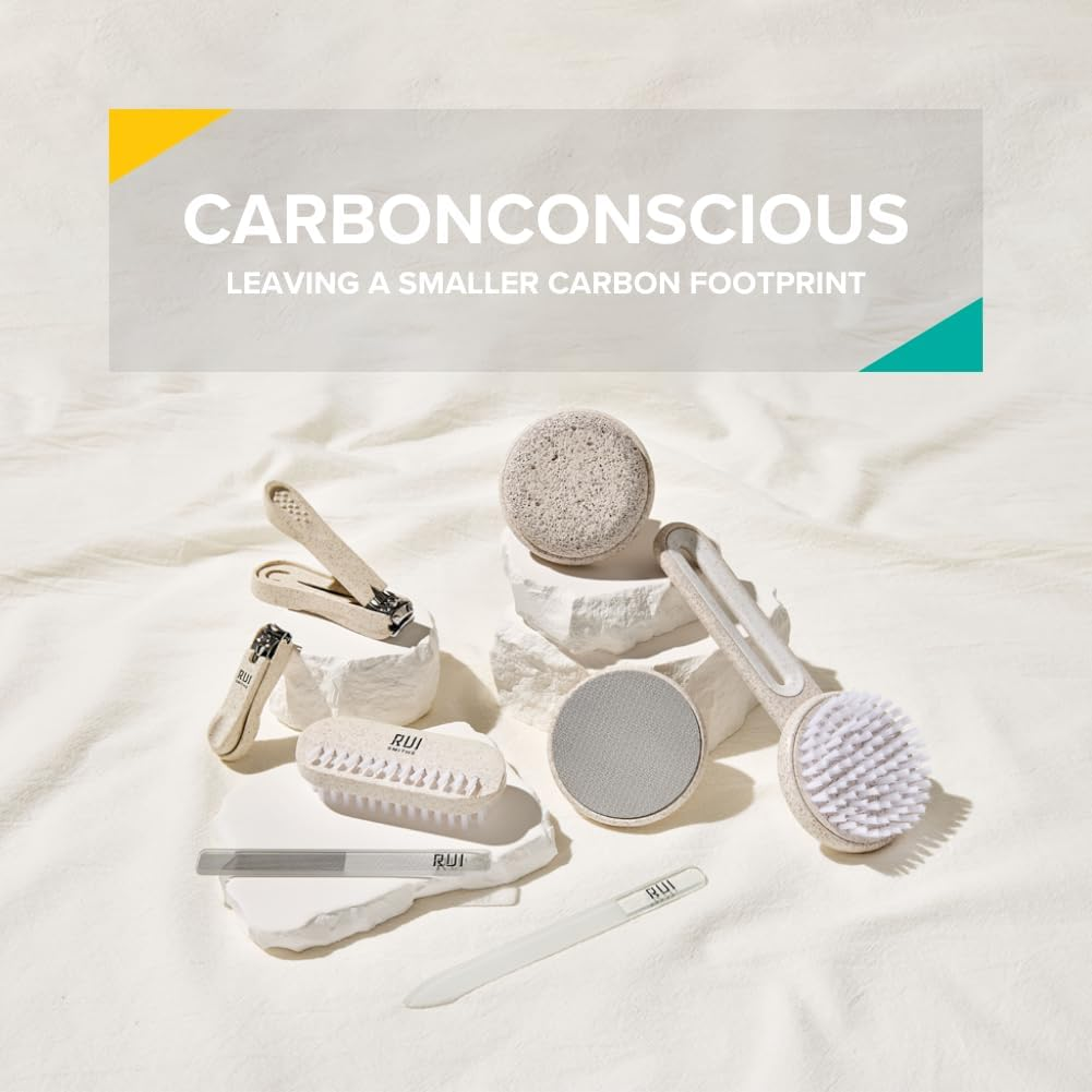 Rui Smiths Carbonconscious Nail Cleaning Brush with 2-Sided Bristles for Manicure and Pedicure Grooming | Made with Wheat Straw Bioplastic image number 4