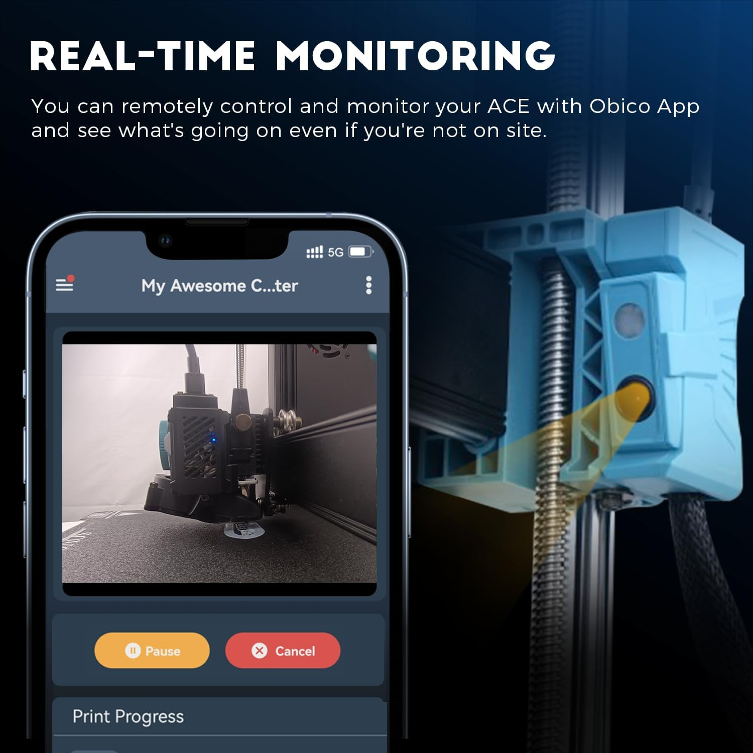 Sovol SV06 ACE 3D Printer Open Source, 600Mm/S Max High Speed 3D Printers, Fully Auto Leveling, with Camera Upgraded Structure Planetary Dual Gear Direct Drive Printing Size 8.66X8.66X9.84 Inch image number 3