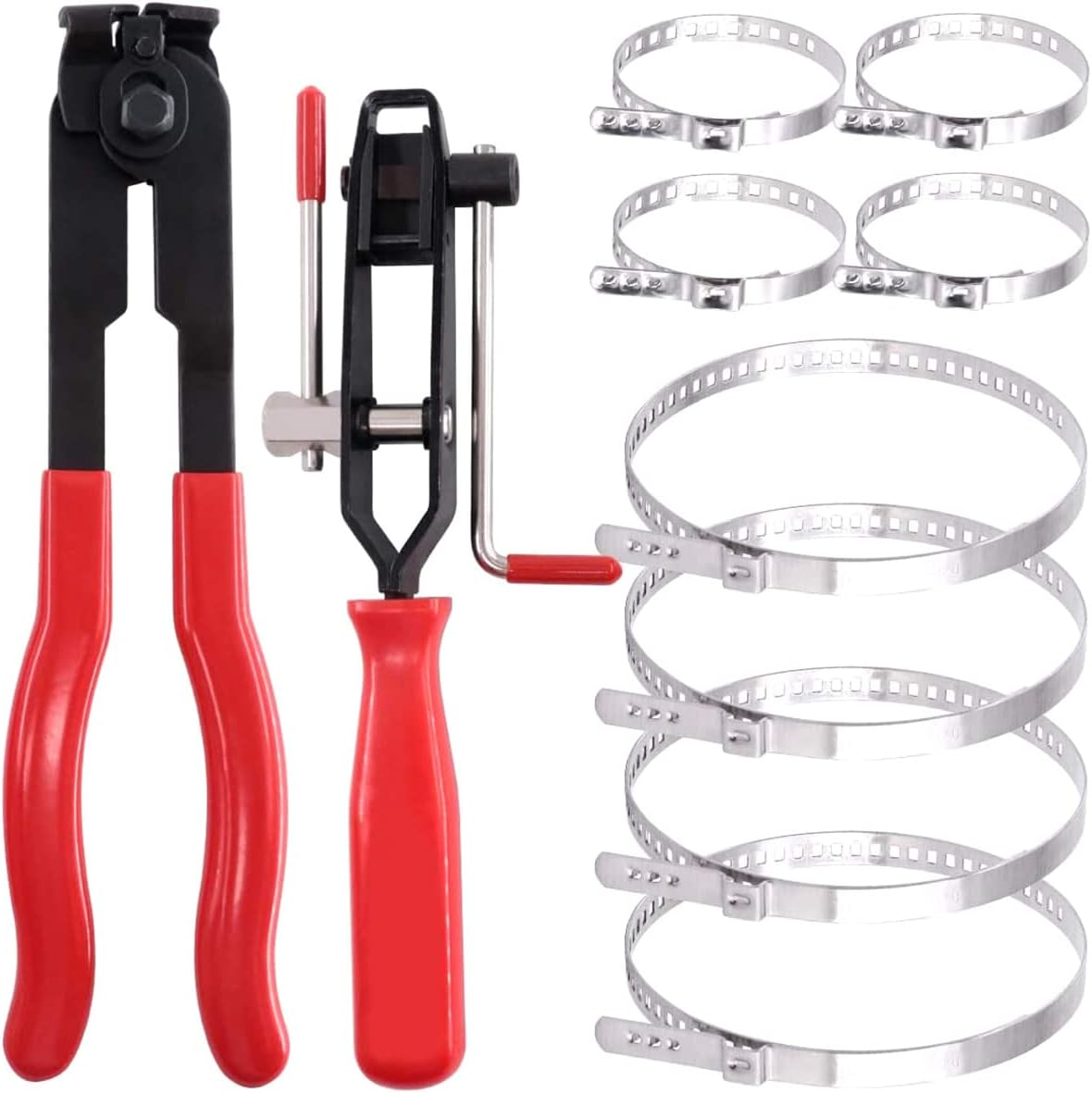 10Pcs CV Boot Clamps Pliers Kit, Ear Boot Tie Pliers,Stainless Steel Universal Adjustable AXLE CV Joint Boot Crimp Clamp Kit,Hose Axle Plier CV Clamp Tool CV Joint Banding Tools image number 6