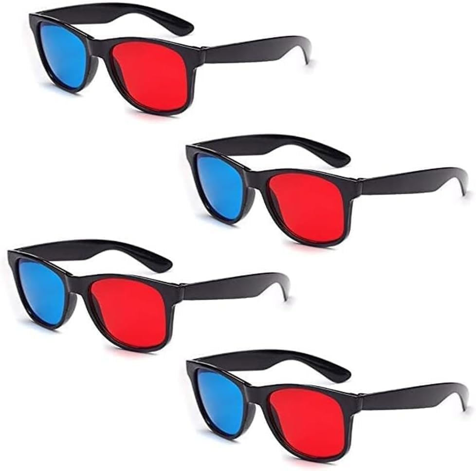 4Pcs Red and Blue 3D Glasses Universal TV Movie Dimensional Video Frame 3D Glasses DVD Game Glass 3D Style Glasses for 3D Movies Games,Light Simple Design,3D Viewing Glasses for Movies and Games image number 3