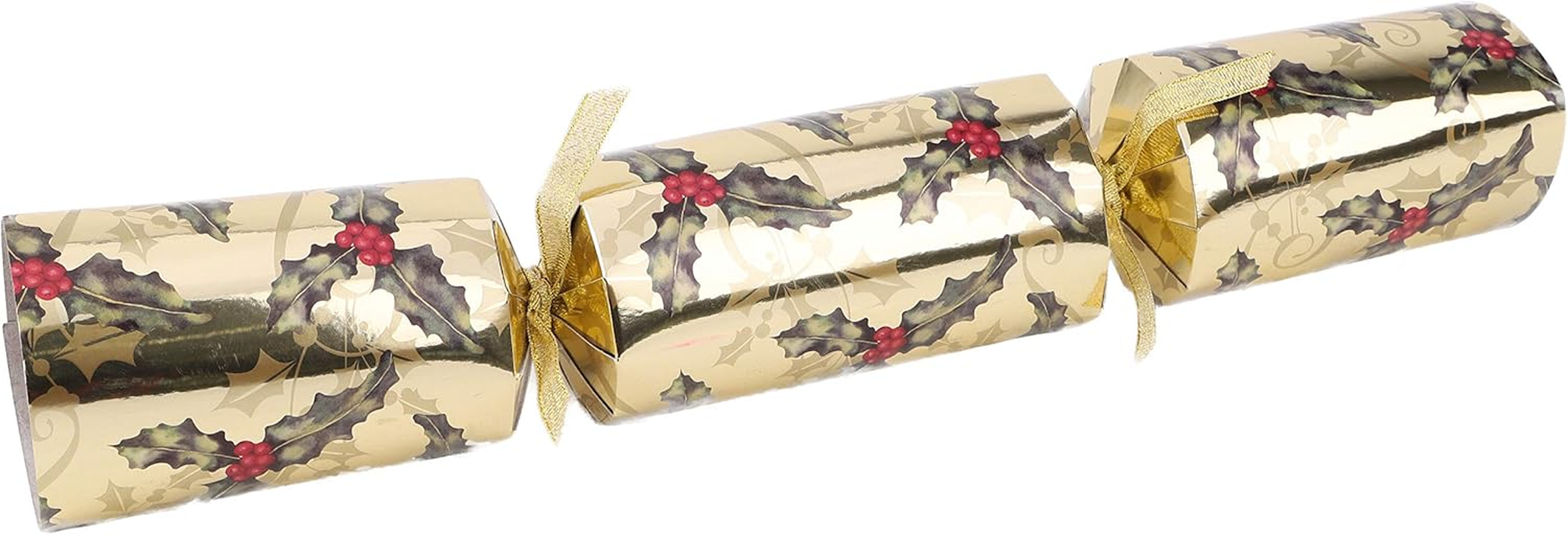 10 X Deluxe Large Christmas Crackers - Red, Green and Gold with Holly Design image number 4