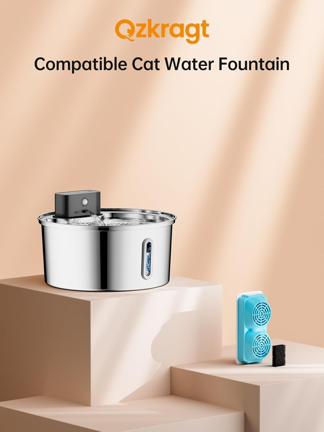 6Pcs Filter for 3.2L Wireless Rechargeable Sensor Cat Water Feeder Stainless Steel image number 5
