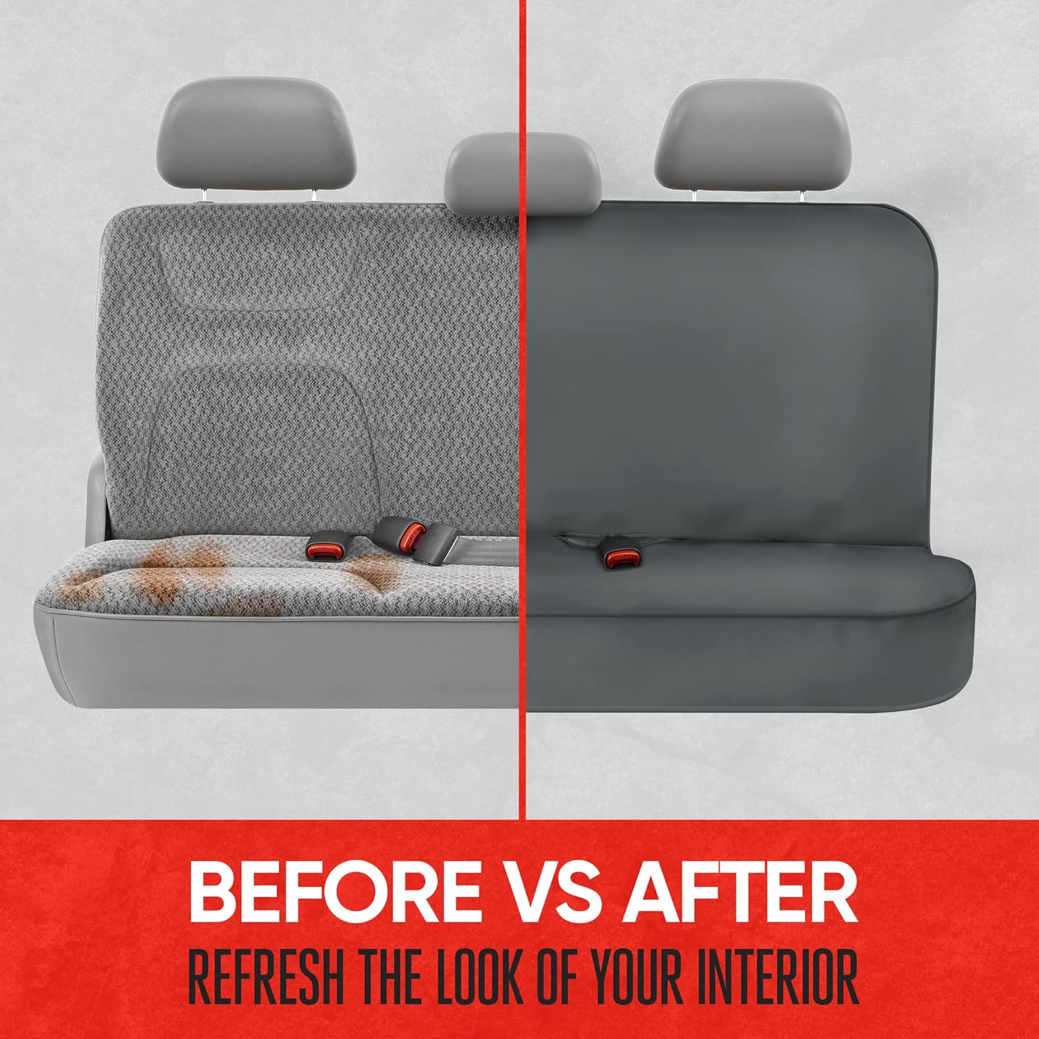 Motor Trend Aquashield Gray Waterproof Rear Bench&ndash; Padded Neoprene Back Seat Cover for Cars, Ideal Seat Protector for Kids & Dogs, Interior Covers for Auto Truck Van SUV image number 5