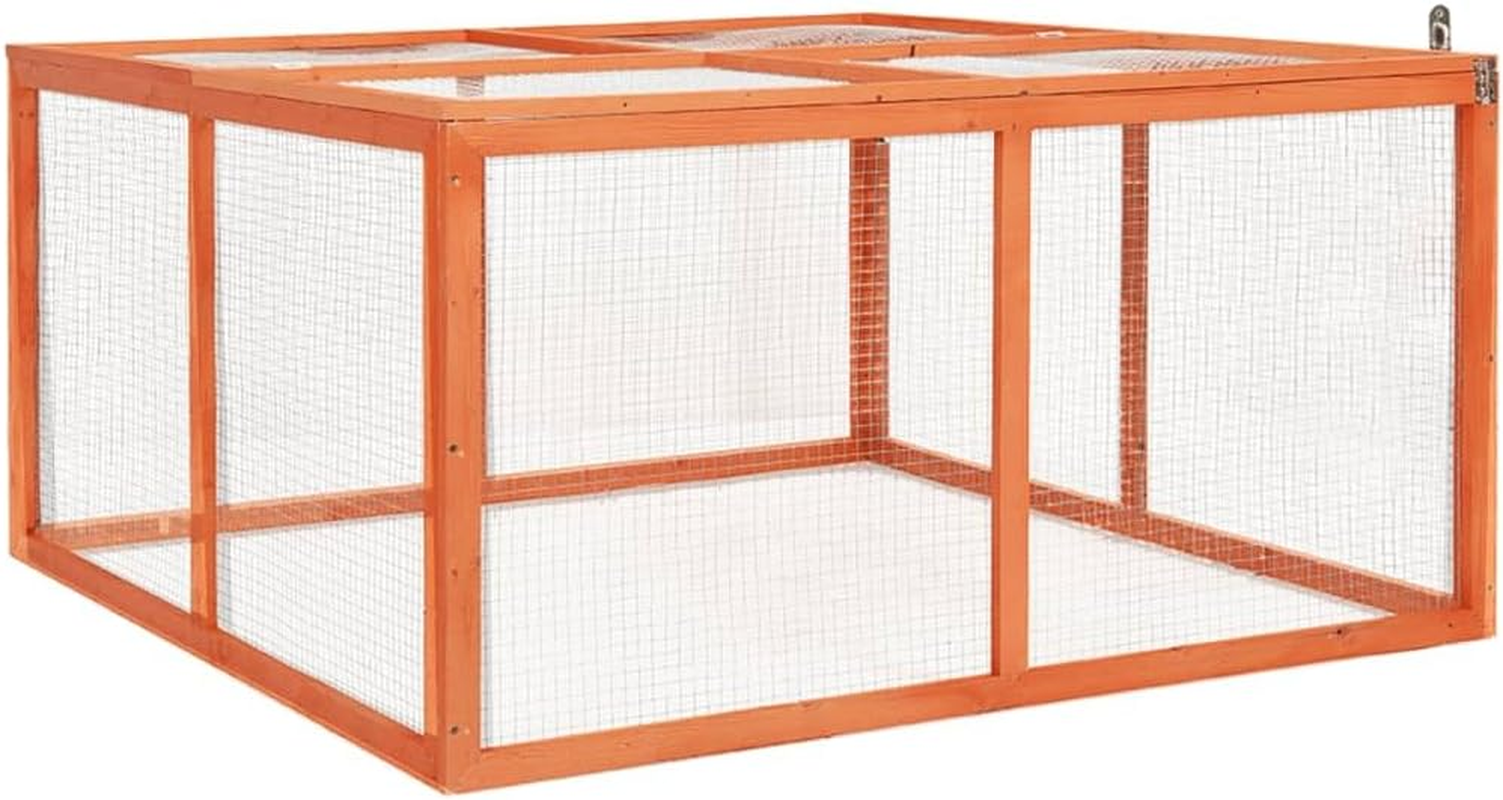 Rabbit Hutch Indoor Bunny Cage Wooden Rabbit House Bunny Hutch Rabbit Cage for Small to Medium Animals, Outdoor Farm Use, 124X120X60 Cm Solid Firwood image number 4