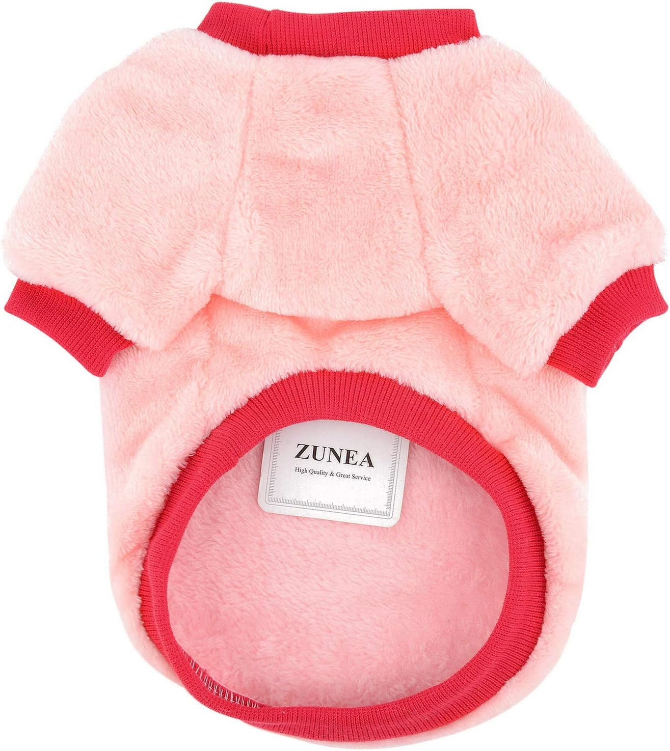 ZUNEA Small Dog Jumper Winter Warm Sweater Coat Fleece Puppy Clothes Cute Colorful Fruits Knitting Strawberry Pet Cats Jacket Coats Soft Pullover Apparel for Cold Weather Pink XL