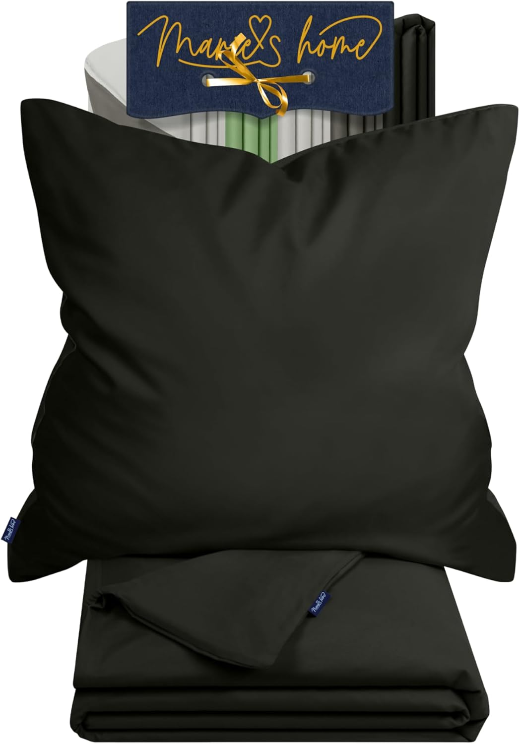 1613.2353 Bed Linen Duvet Cover 155 X 220 Cm + 80 X 80 Cm 2-Piece Set Black