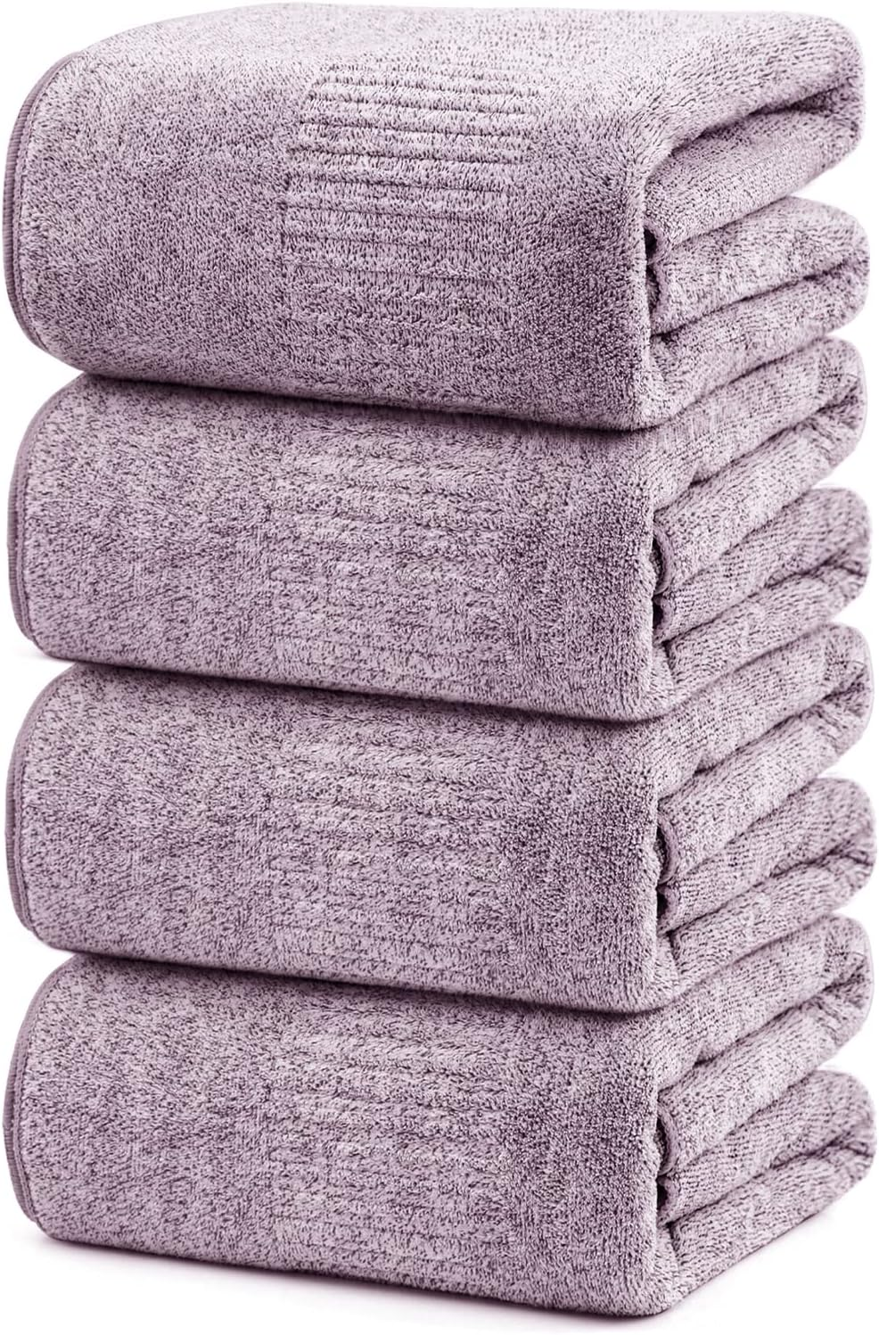 SEISSO Bath Towels Set of 4, 88&times;160 CM Bath Sheet Super Absorbent & Lightweight Quick Drying Oversized Bath Towel for Beach, Travel, Gym, Sauna, Camp, Pool (Grey)