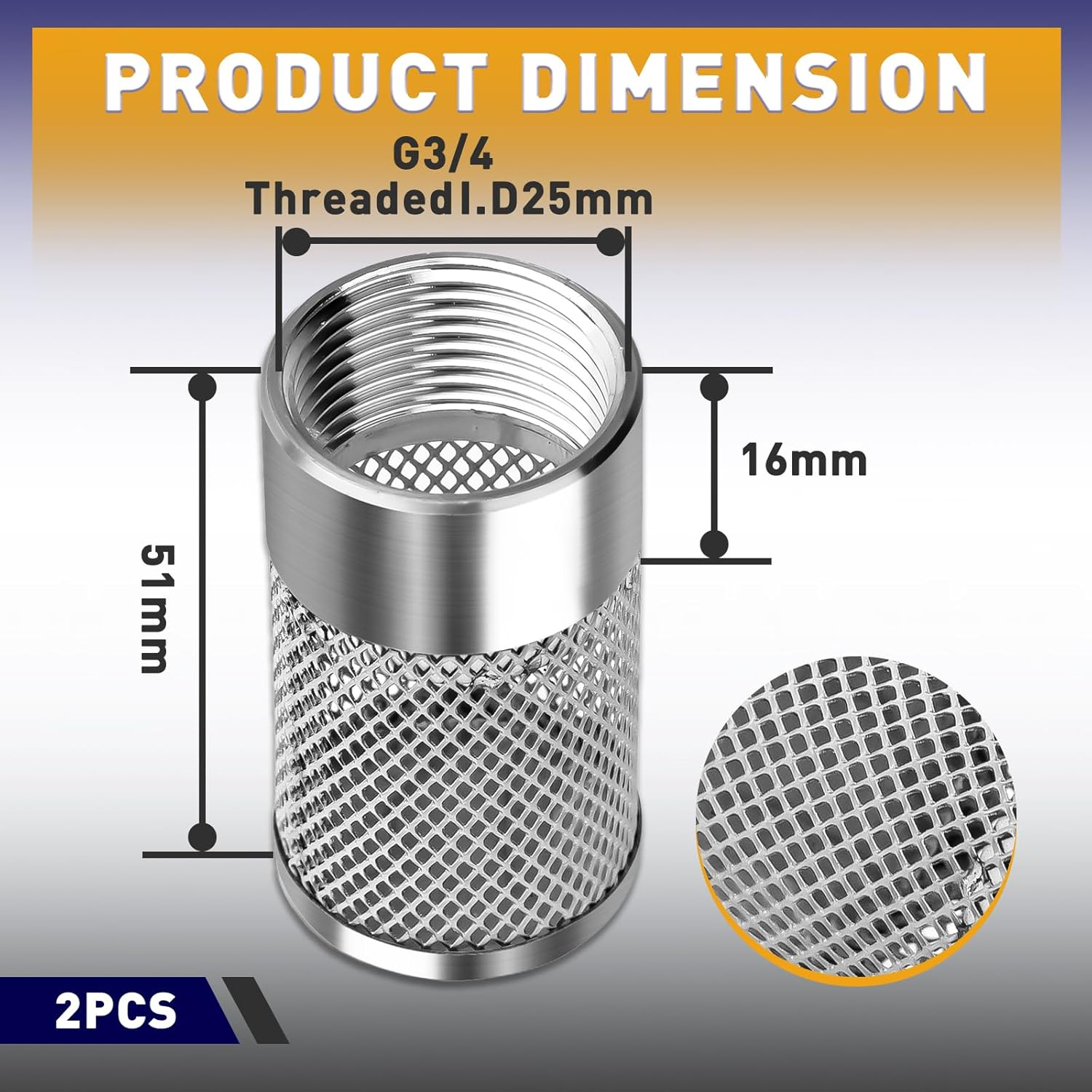 Standwme Inlet Suction Strainer Mesh Filter Compatible with Livewell Pump, Industrial Plumbing Inline, Garden Washers Water Filter, Sprayer Garden Hose Suction Line image number 2