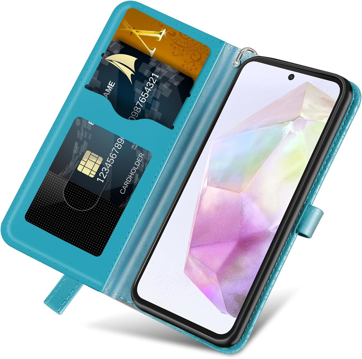 CXTCASE for Samsung Galaxy A56 5G Case PU Leather Folio Flip Cover with Card Slots, Magnetic Wallet Phone Case for Samsung Galaxy A56 5G - Blue - Brown image number 3