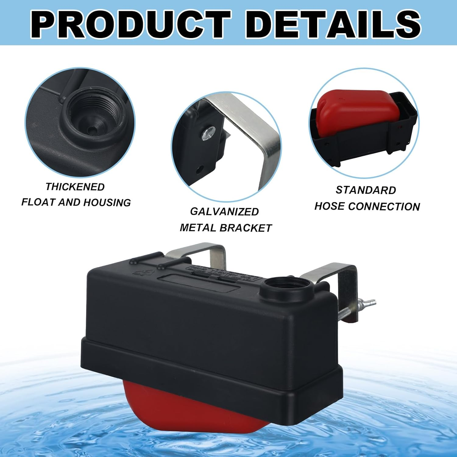 Lasuroa 2Pcs Stock Water Tank Float Valve, Automatic Water Trough Float Valve Level Control for Autofill Livestock Waterer Pond Pools Hydroponics Aquarium image number 1